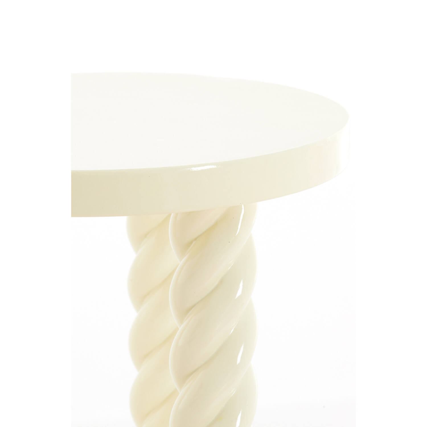 Bijzettafel Ø46x46 cm VALLEJO glans crème