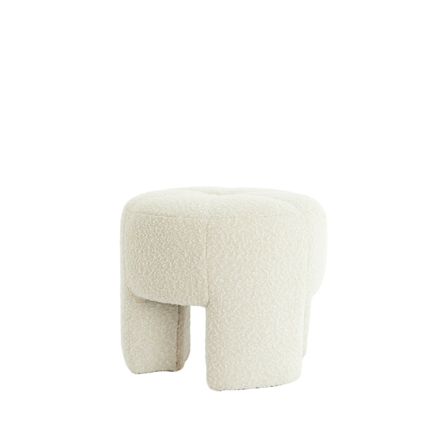 Pouf Ø51x45 cm BATOEMI bouclé cream