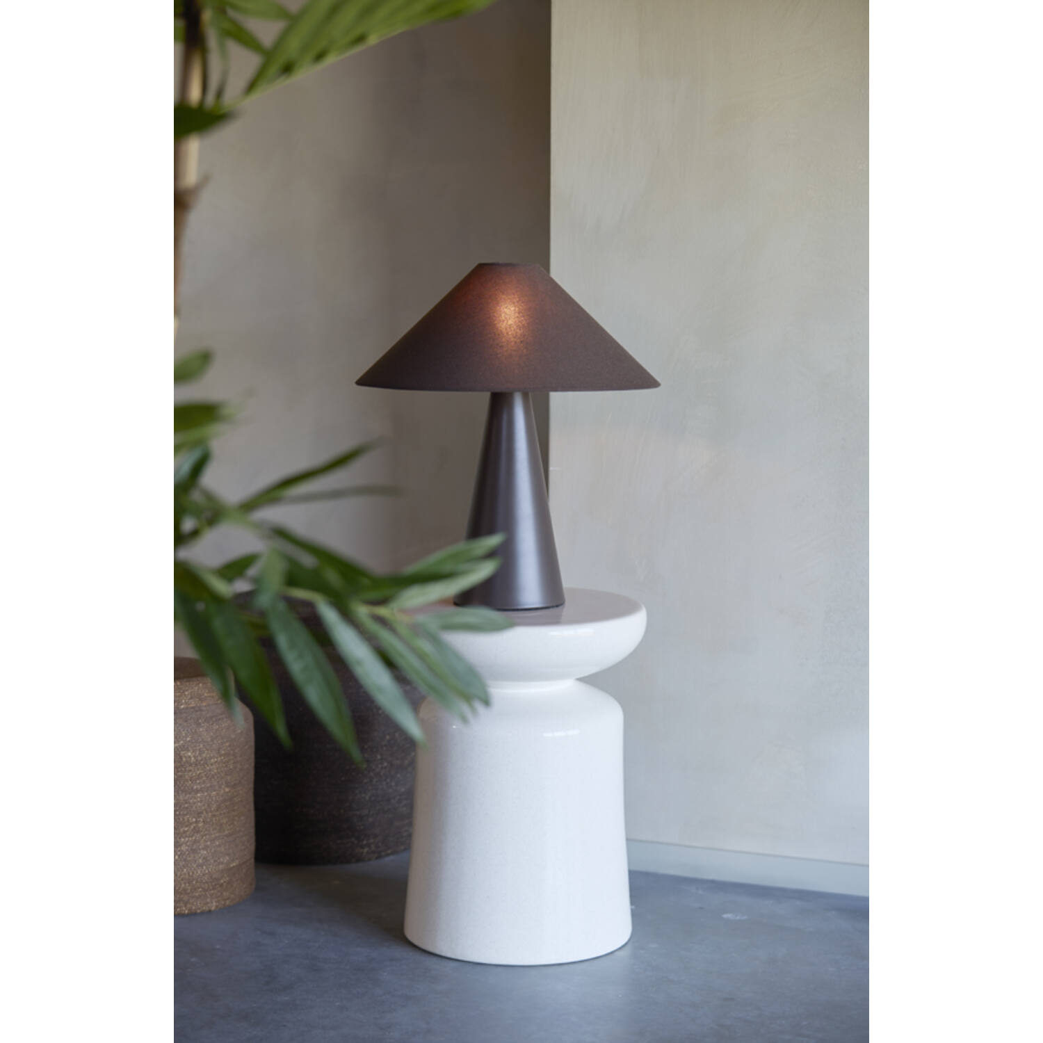 Side table Ø33,5x45 cm KOTOR ceramics cream