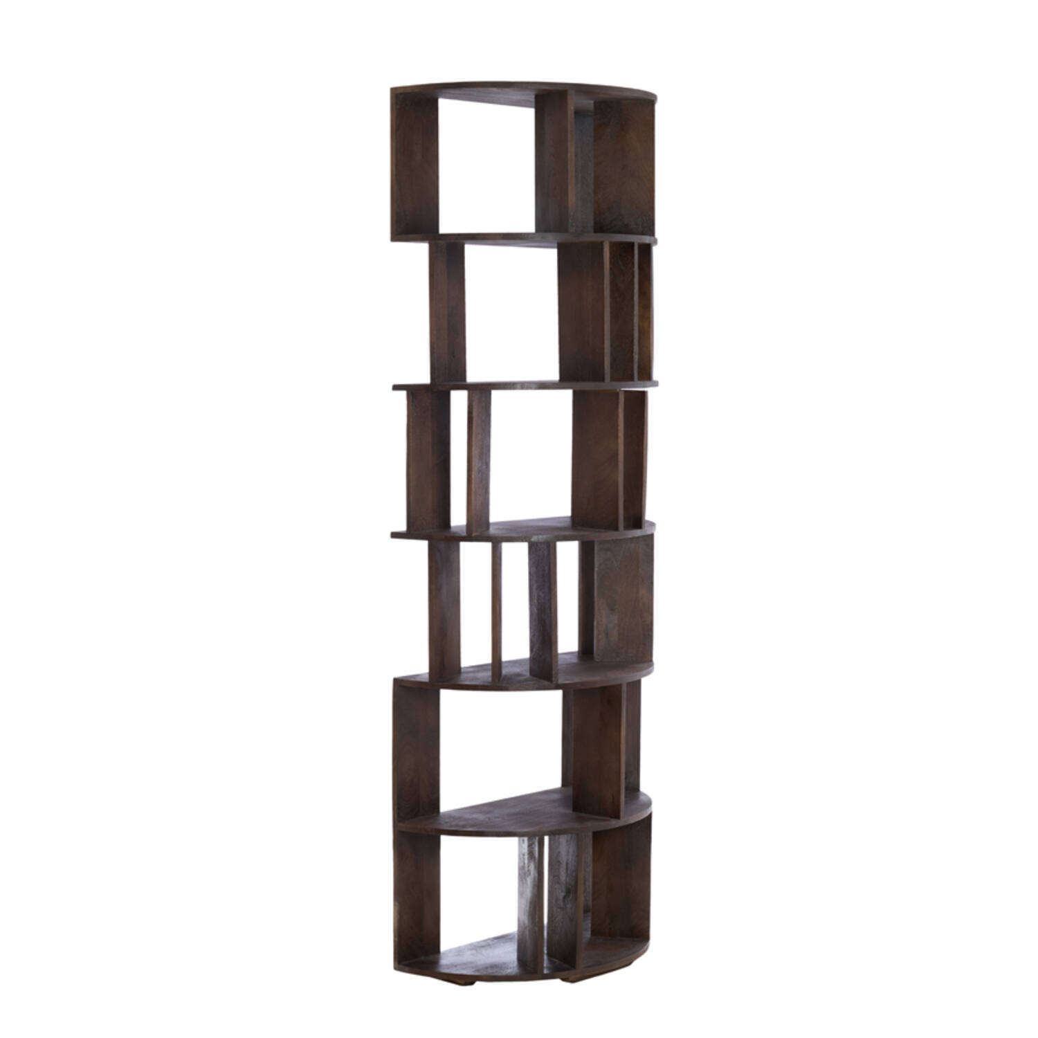 Wall cabinet open 76x37x212 cm LIMPYA wood matt dark russet