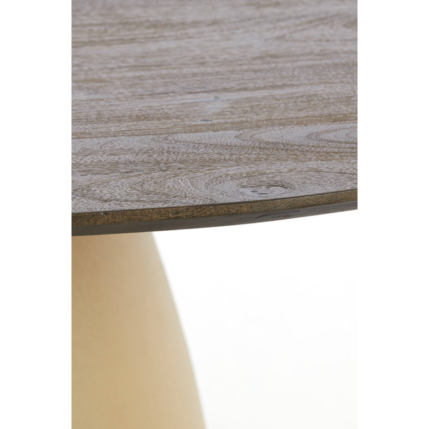 Eettafel Ø120x76 cm PALMIRA hout olie bruin+mat beige