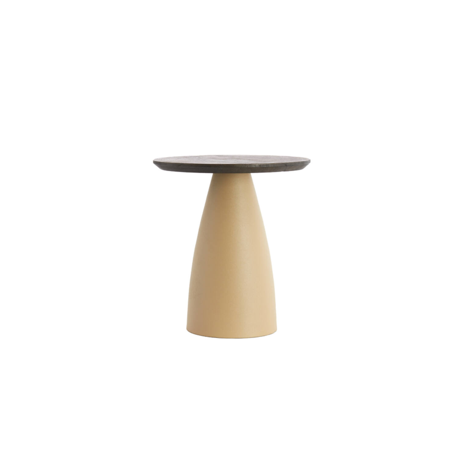 Side table Ø45x50 cm OCANA wood oil brown+matt beige