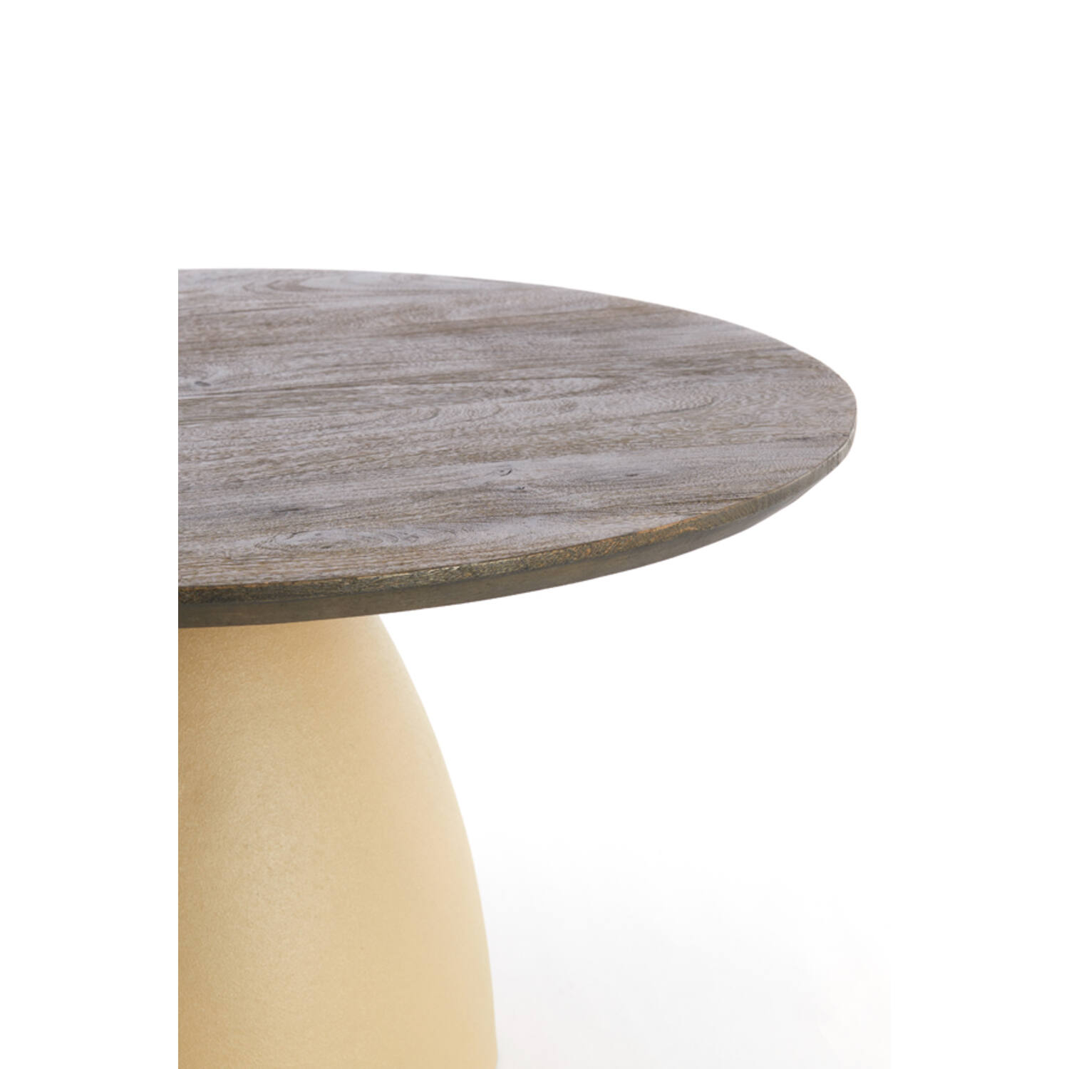 Side table Ø45x50 cm OCANA wood oil brown+matt beige