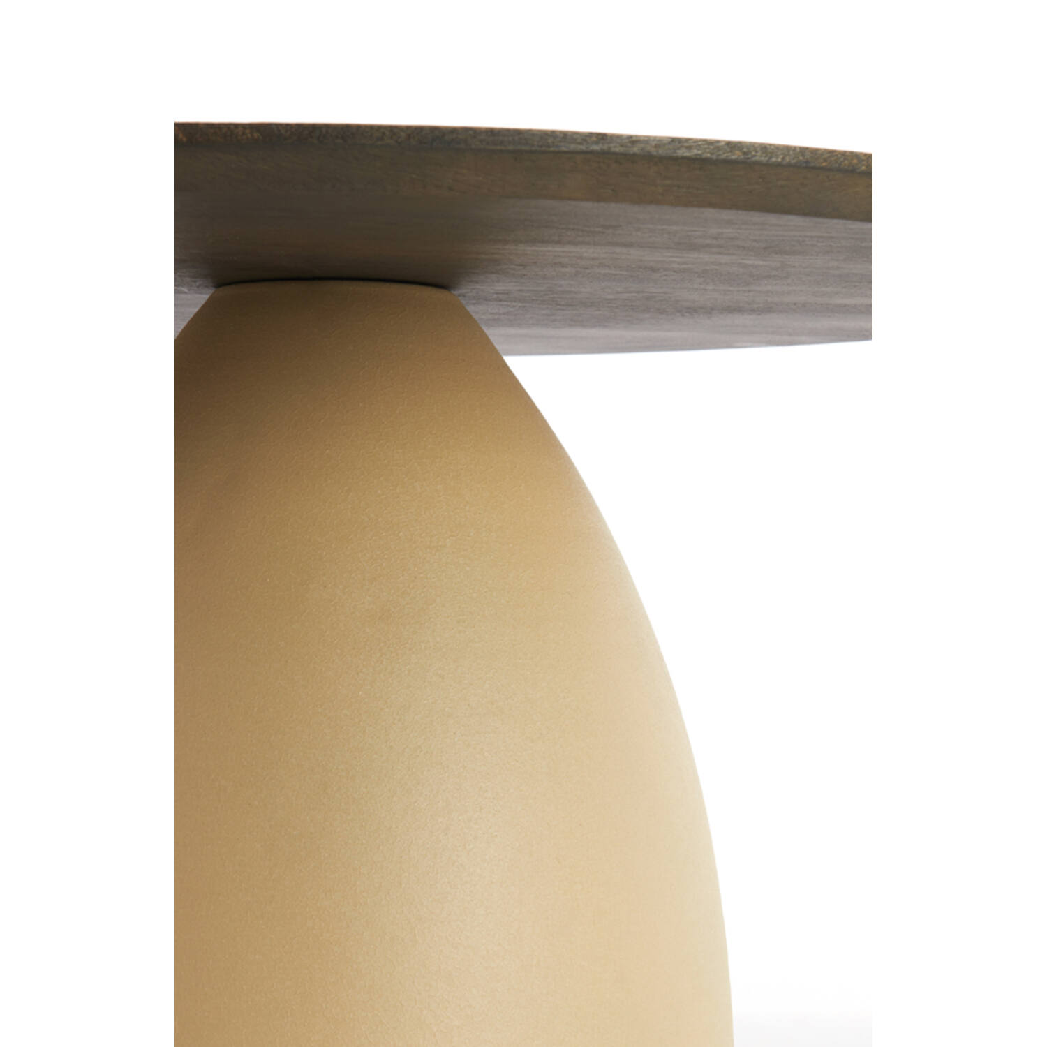Side table Ø45x50 cm OCANA wood oil brown+matt beige