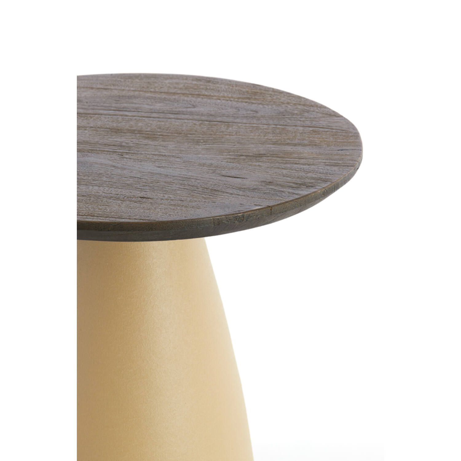 Side table Ø45x50 cm OCANA wood oil brown+matt beige