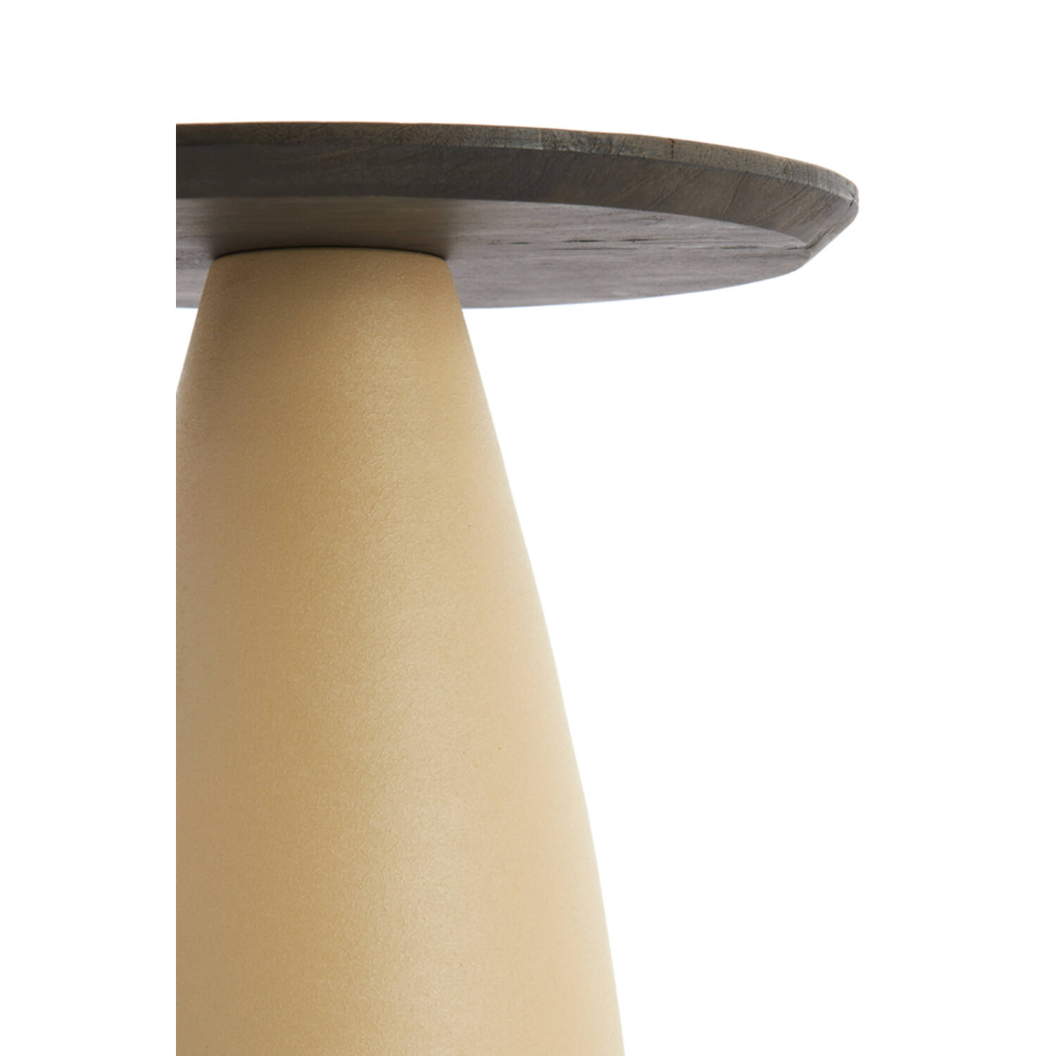 Side table Ø45x50 cm OCANA wood oil brown+matt beige