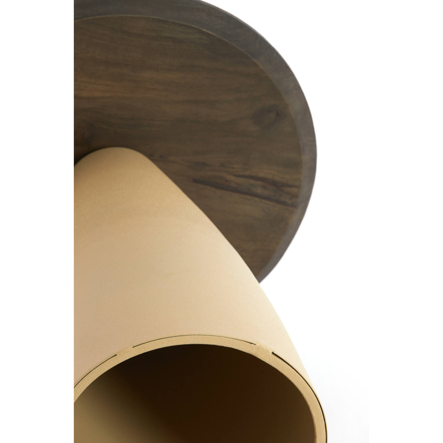 Side table Ø45x50 cm OCANA wood oil brown+matt beige