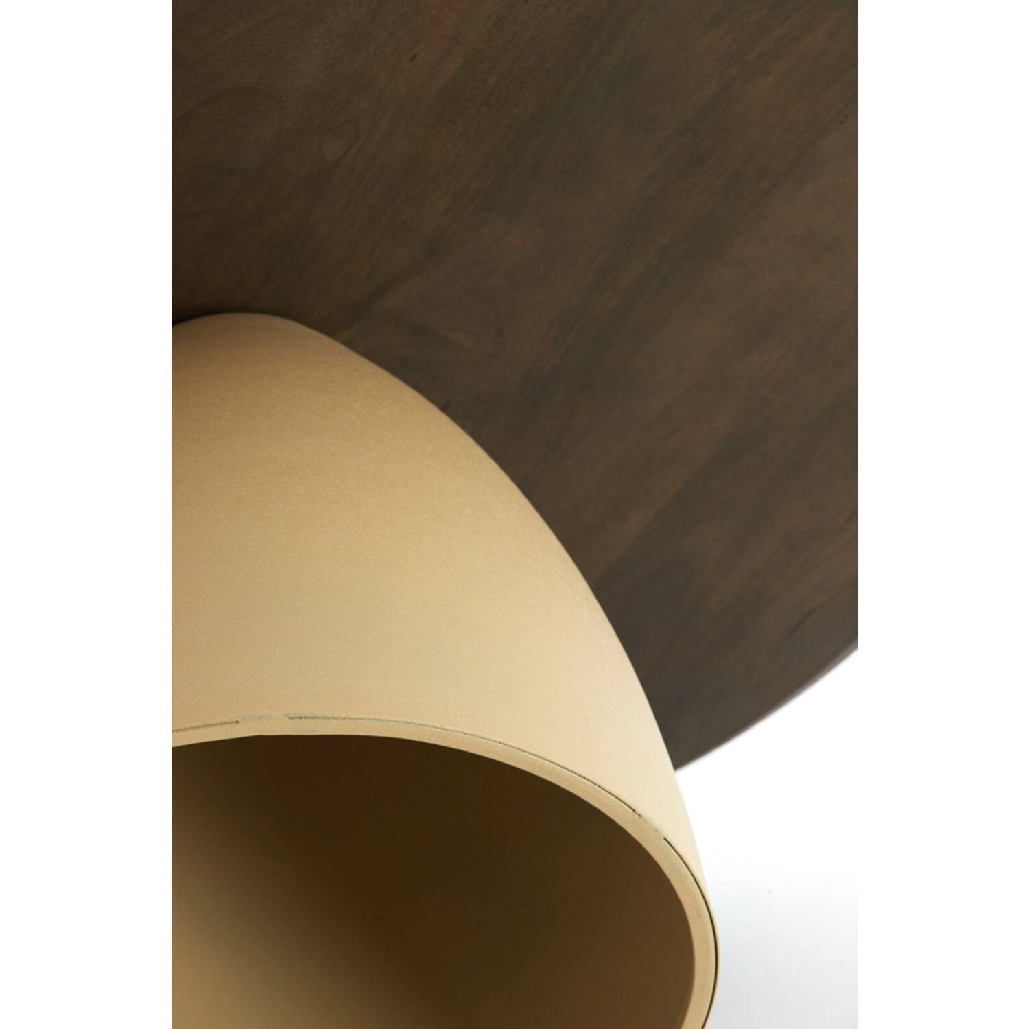 Salontafel Ø80x40 cm OCANA hout olie bruin+mat beige
