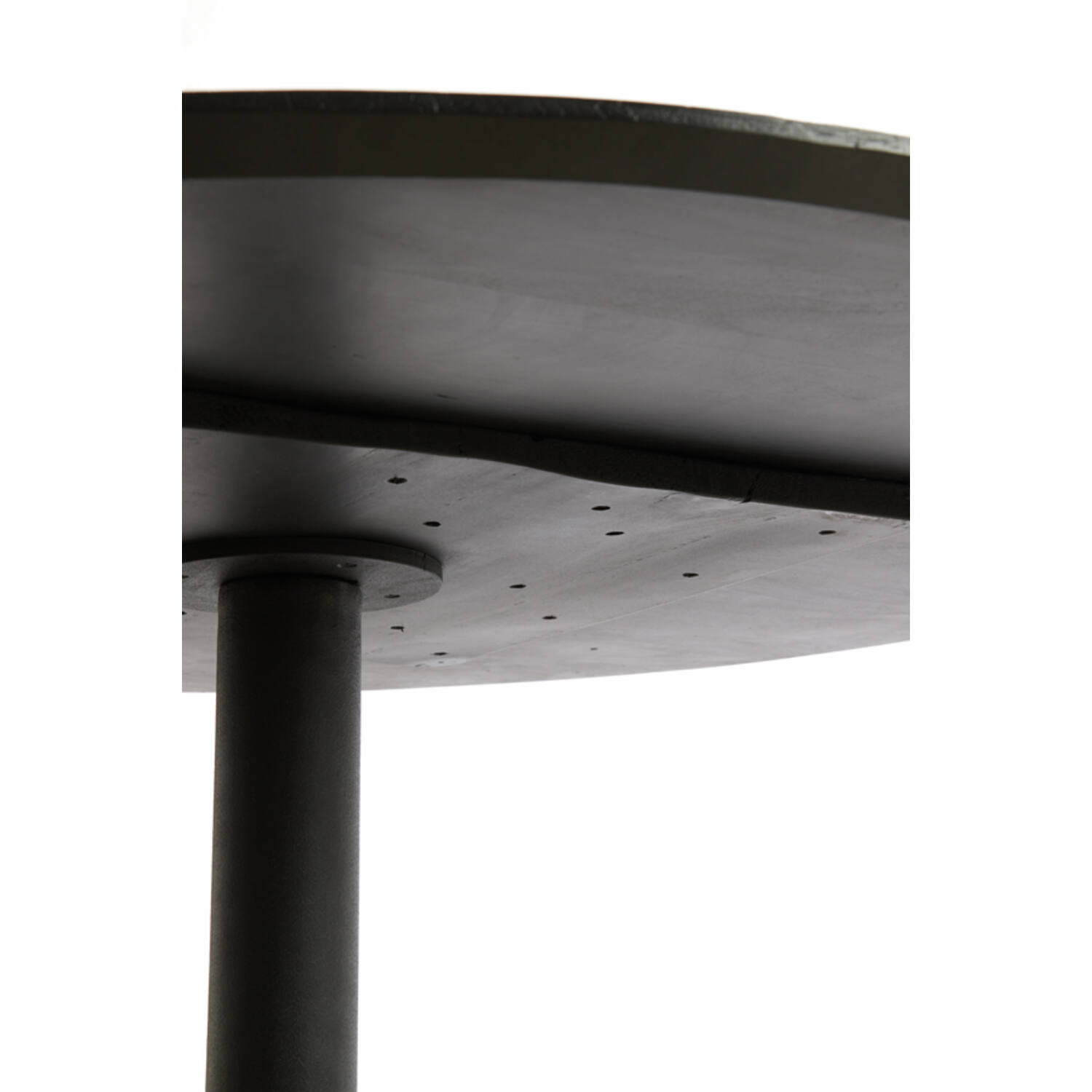 Dining table Ø120x76 cm TUNJA wood matt black+black