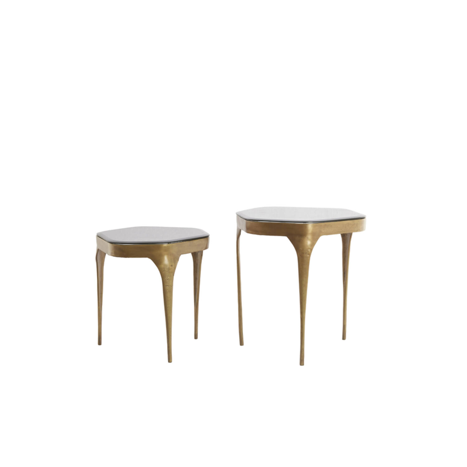 Side table S/2 max 50x45,5x50 cm AVI glass smoke+ant bronze