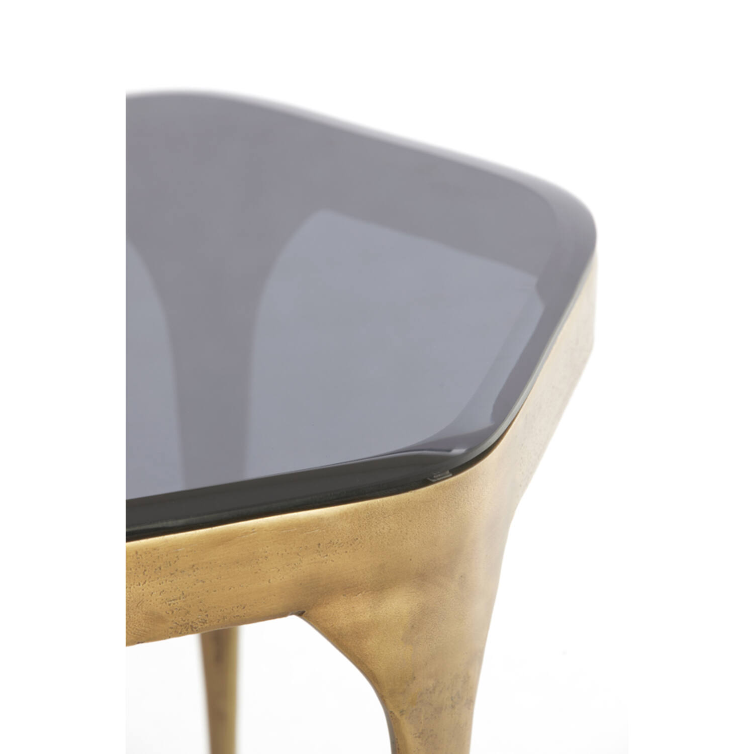 Side table S/2 max 50x45,5x50 cm AVI glass smoke+ant bronze