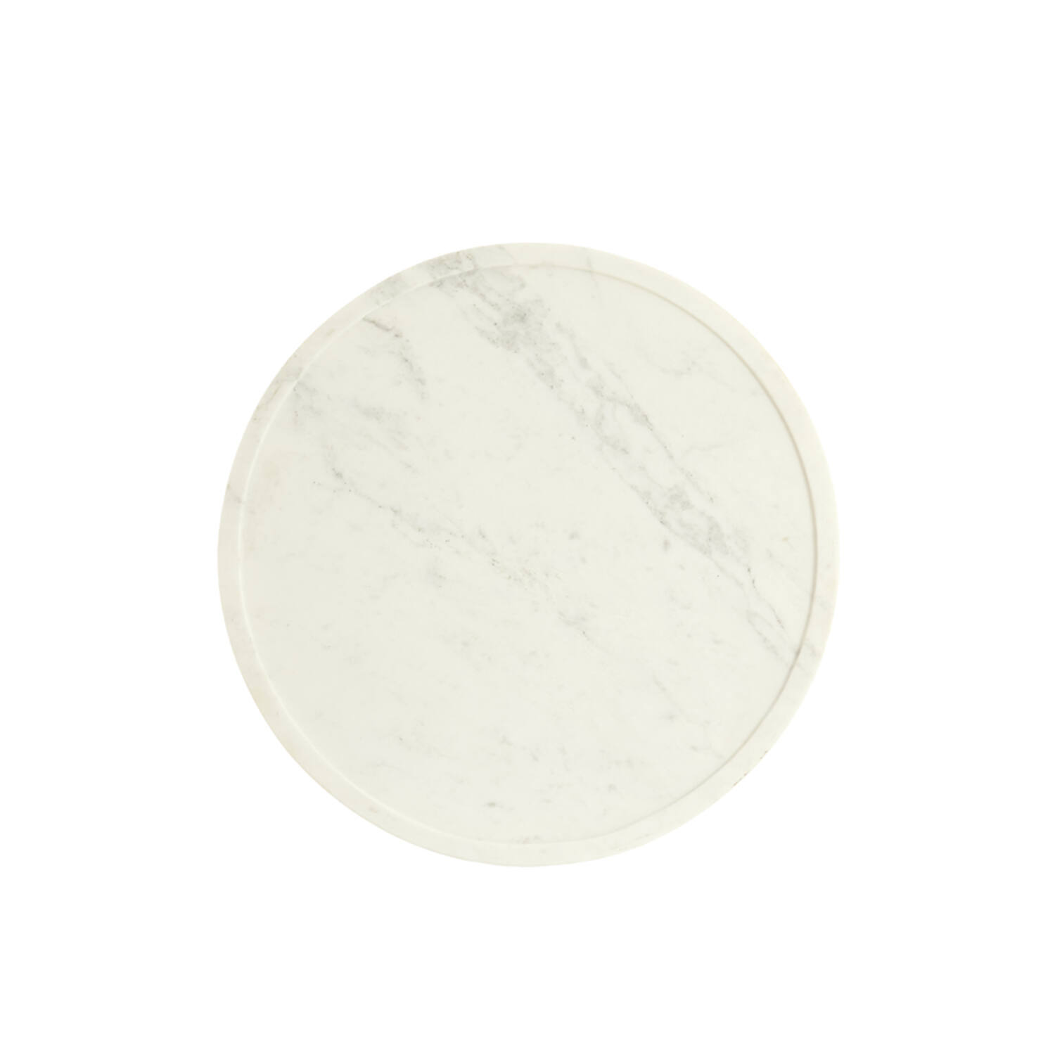 Bijzettafel S/2 max Ø43x53 cm PRATO marmer wit+antiek brons