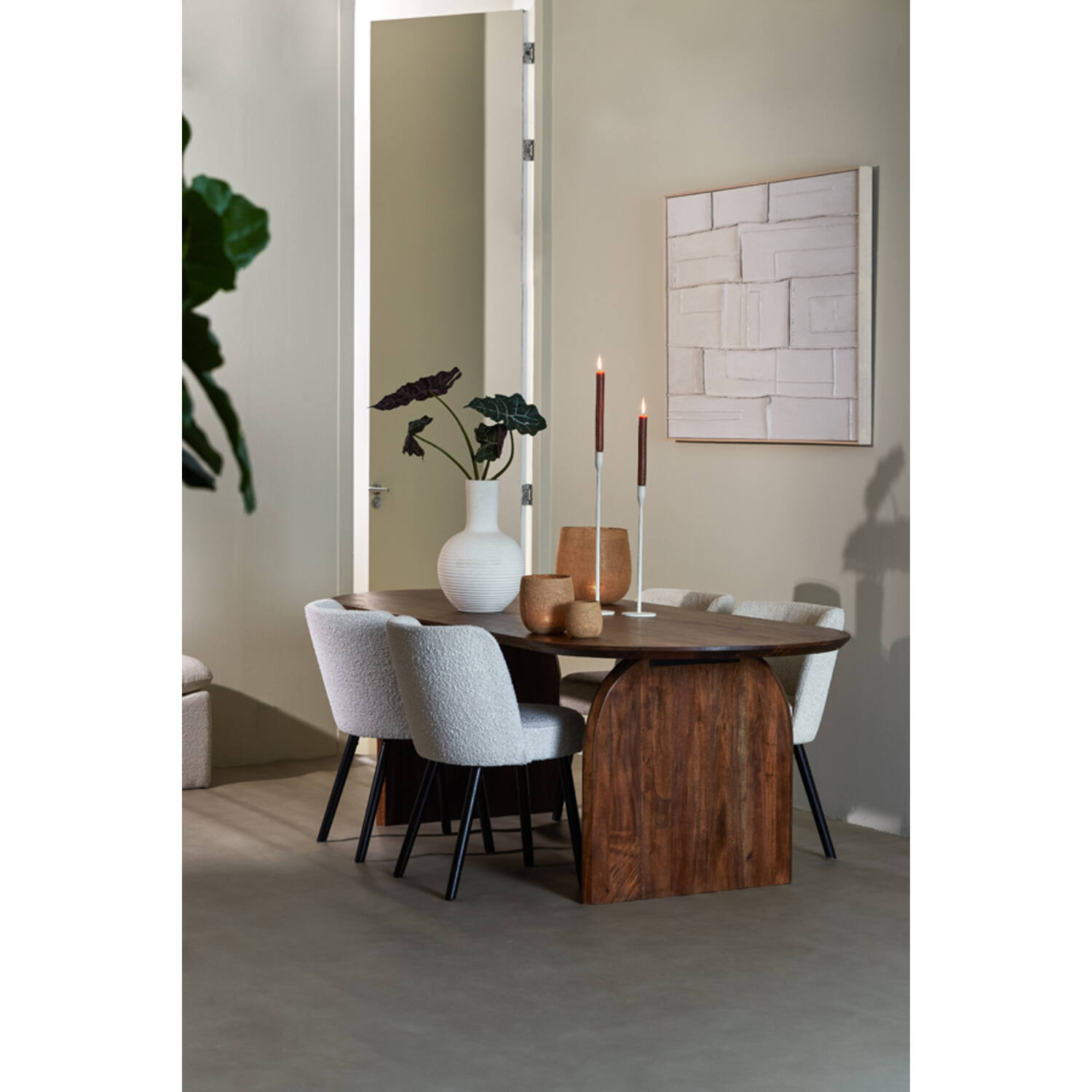 Dining table 220x100x75 cm INDORE acacia wood brown