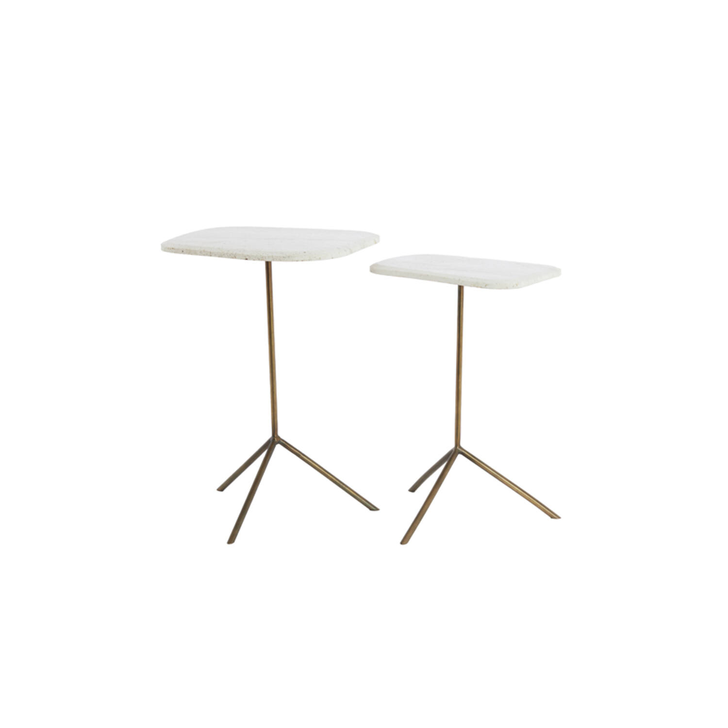 Bijzettafel S/2 max 37,5x37,5x54 cm GIA trav wit+d brn-brns
