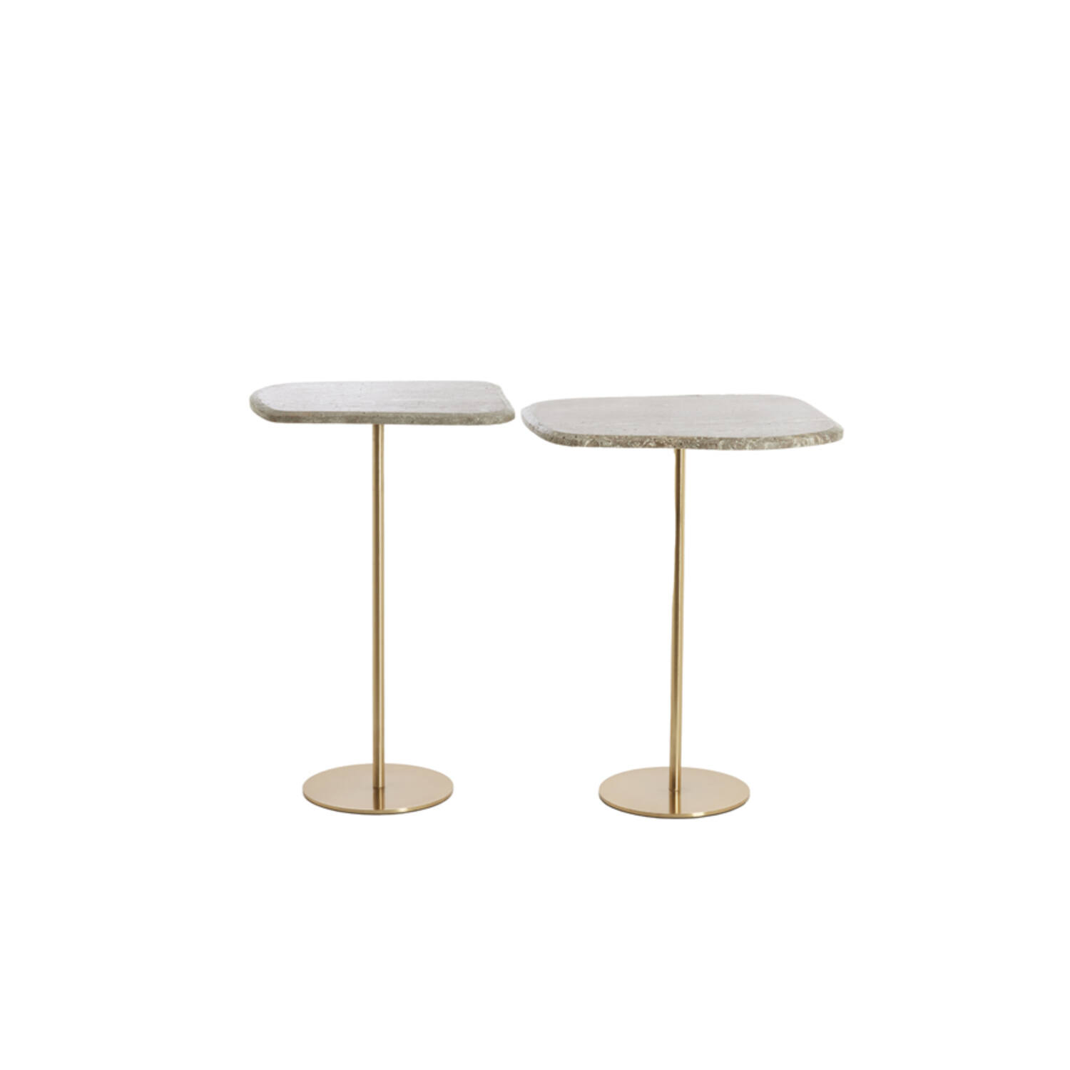 Side table S/2 max 37,5x37,5x59,5 cm GIA trav brwn+ant bronz