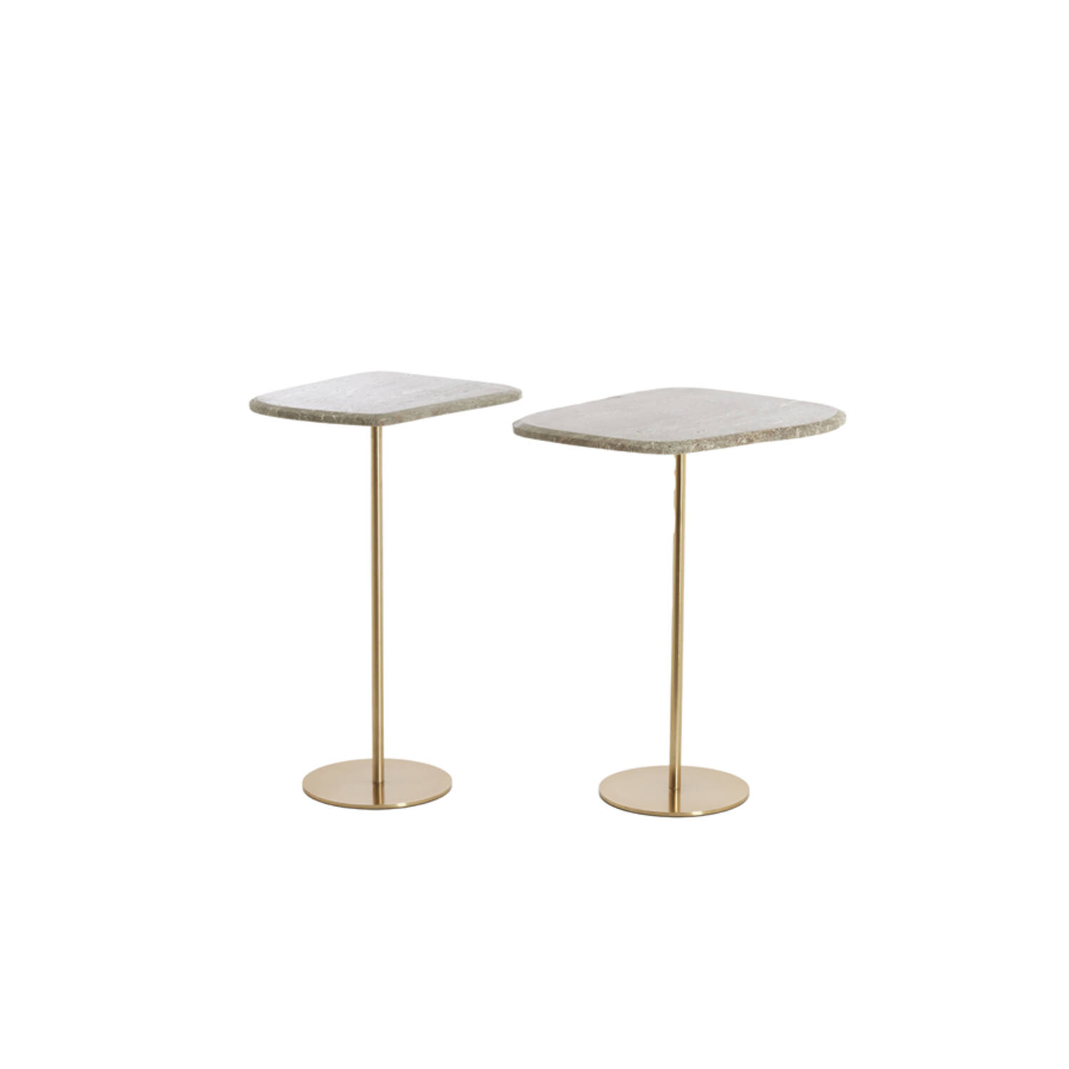 Side table S/2 max 37,5x37,5x59,5 cm GIA trav brwn+ant bronz