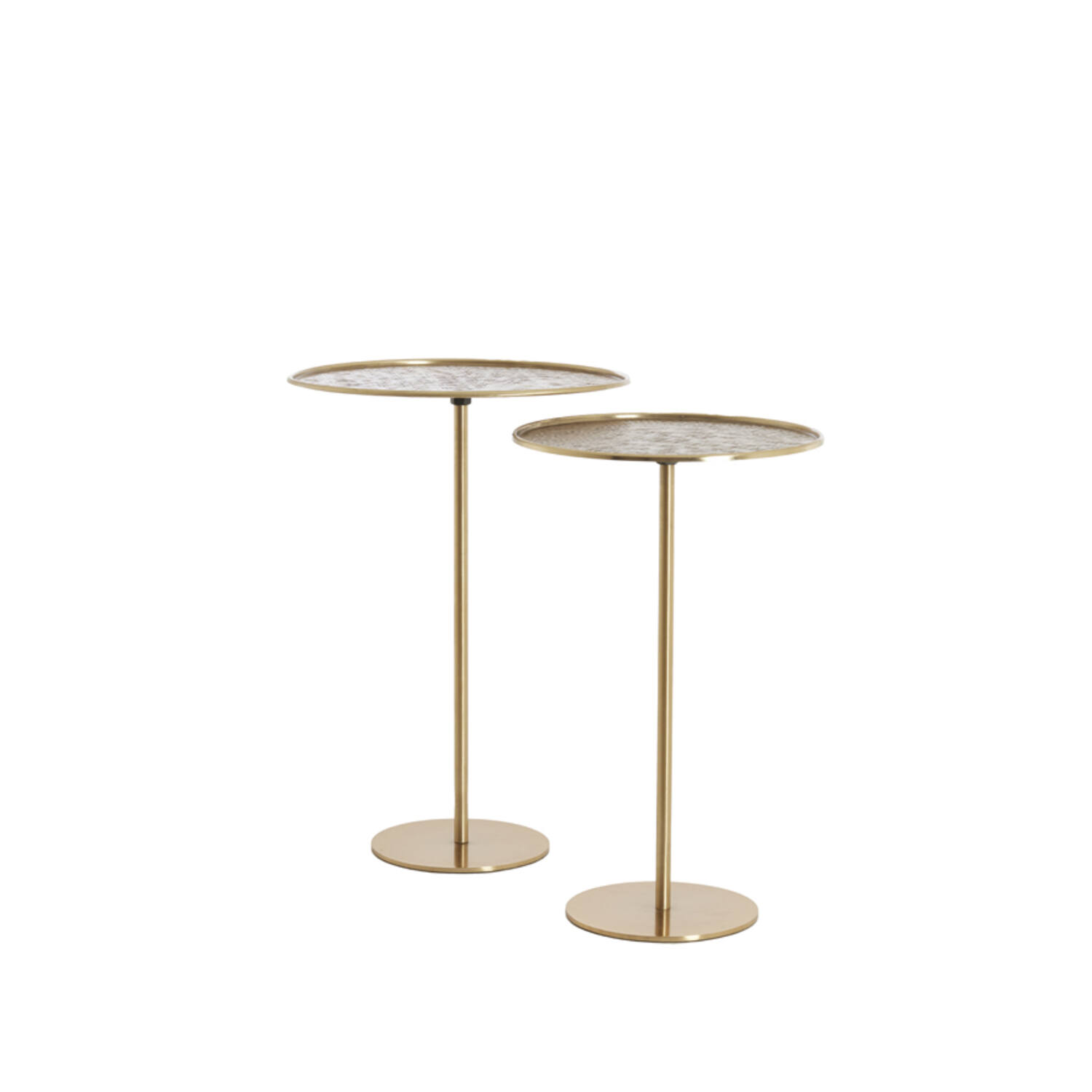 Side table S/2 Ø32x51+Ø38x54 cm LIA antique bronze