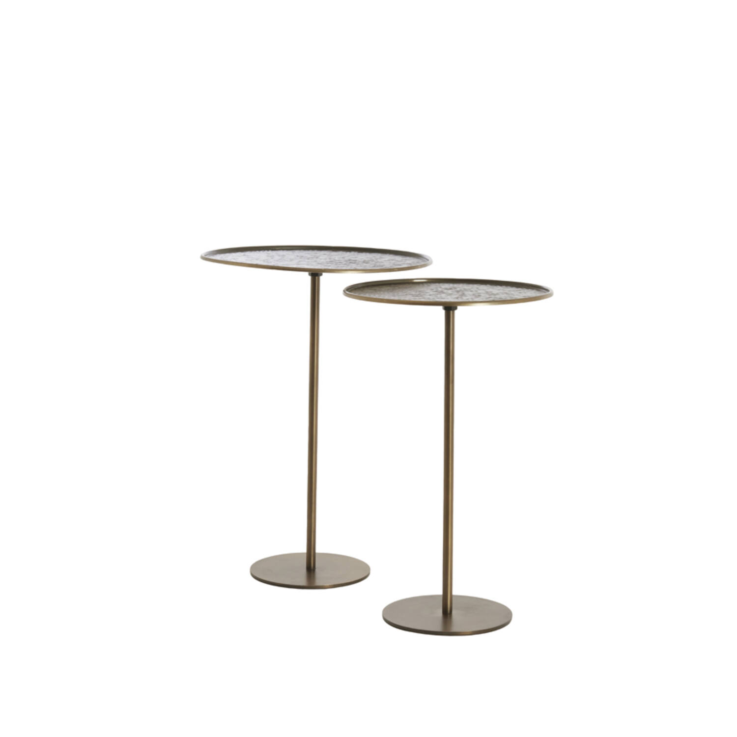 Side table S/2 Ø32x51+Ø38x54 cm LIA brown bronze