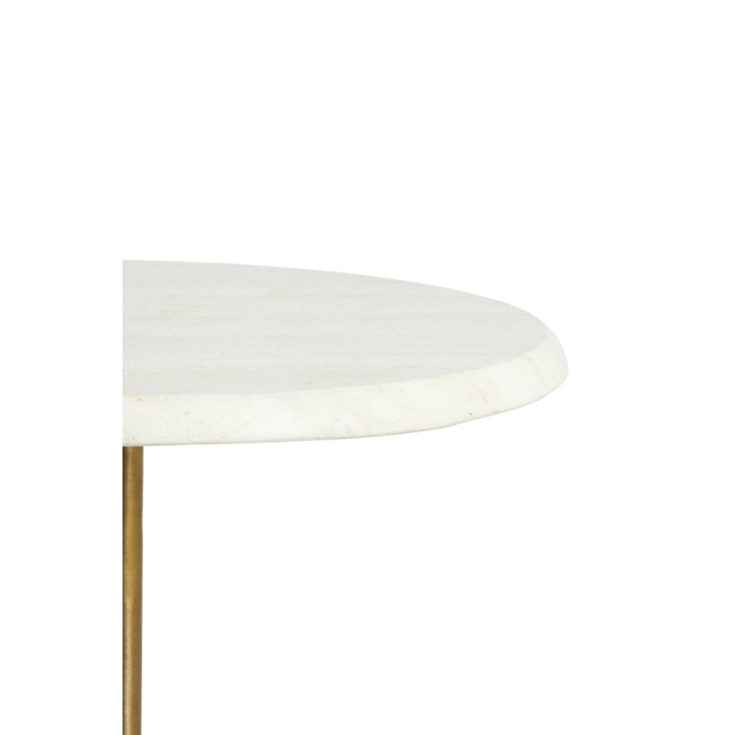 Side table S/2 Ø32x51+Ø35x54 cm LIA trav white+antique bronz