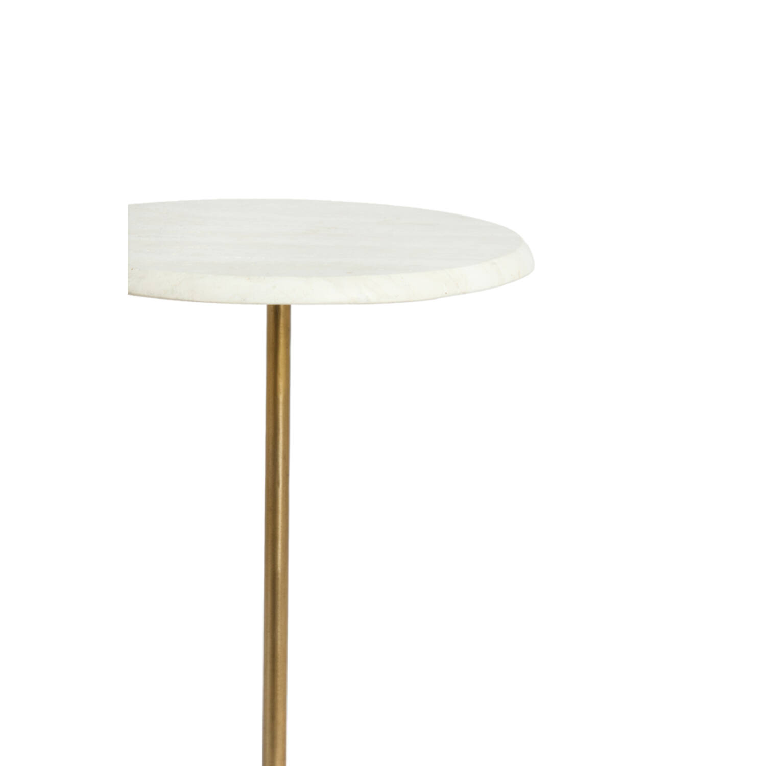 Side table S/2 Ø32x51+Ø35x54 cm LIA trav white+antique bronz