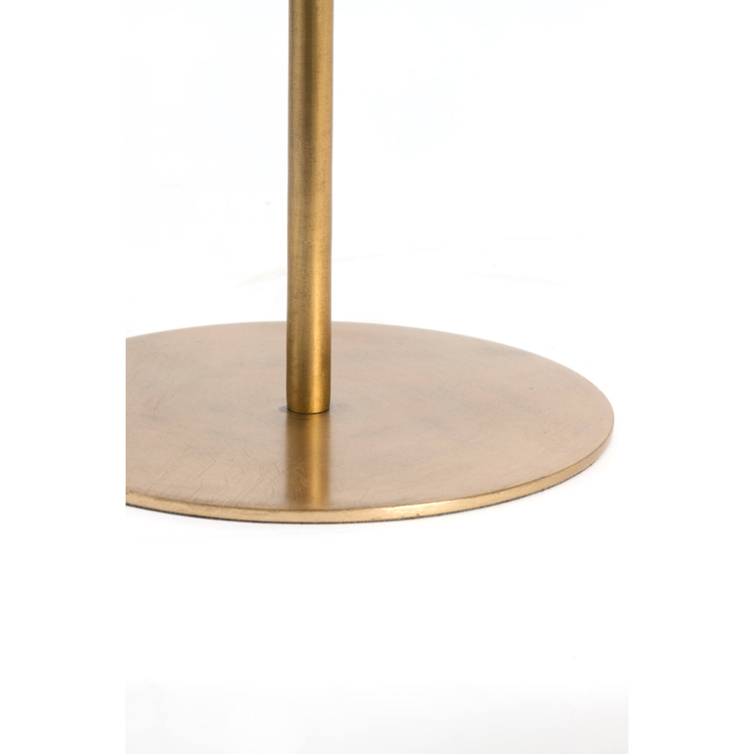 Side table S/2 Ø32x51+Ø35x54 cm LIA trav white+antique bronz