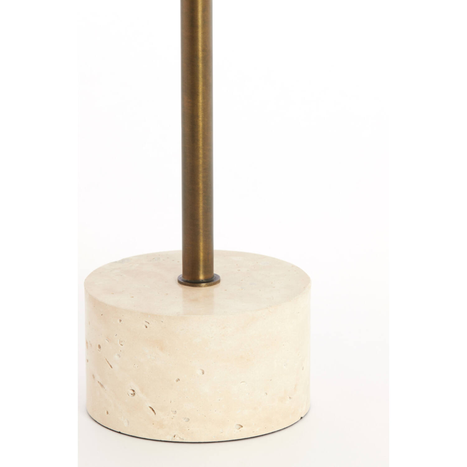Side table Ø37x49 cm CIVITA travertine sand+brown bronze