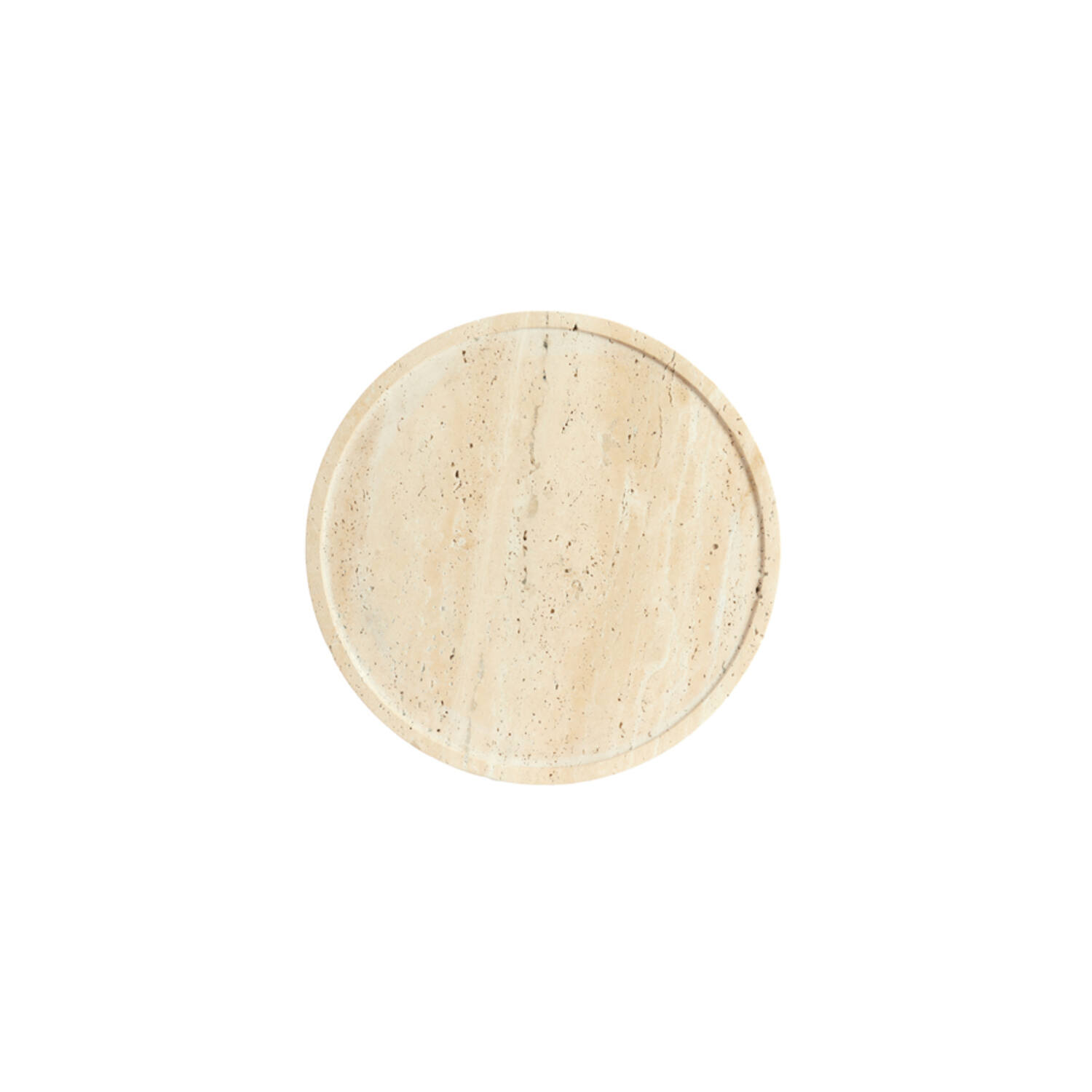 Side table Ø37x49 cm CIVITA travertine sand+brown bronze
