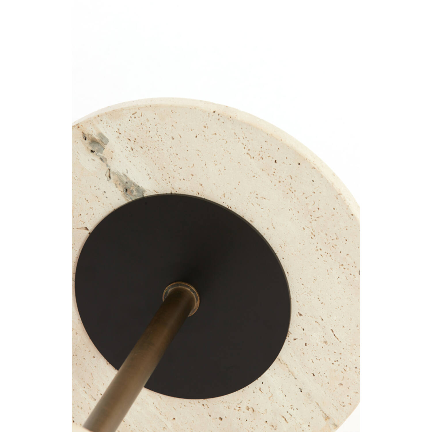Side table Ø37x49 cm CIVITA travertine sand+brown bronze