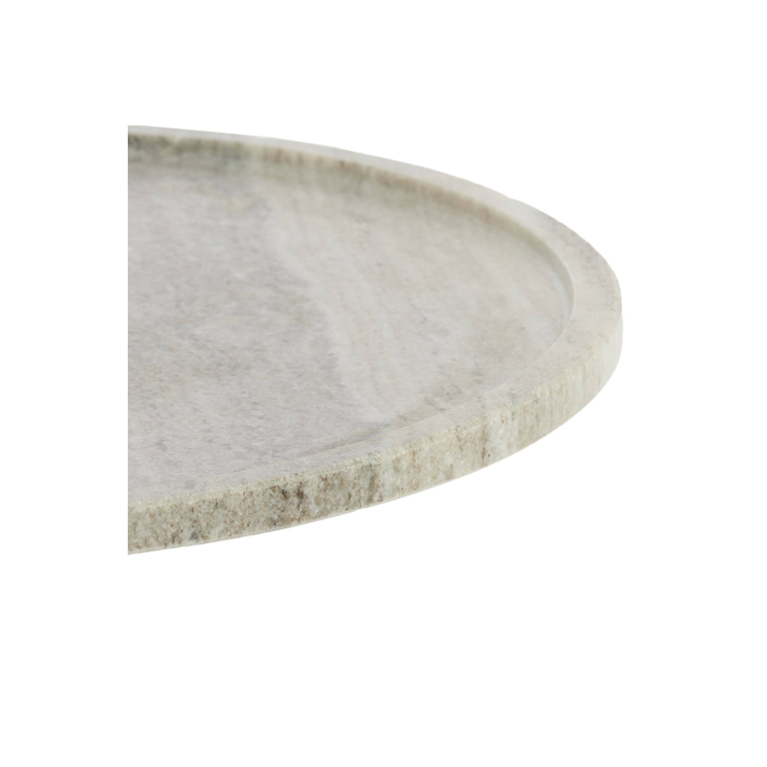 Bijzettafel Ø41x53 cm CIVITA marmer zand-grijs+d brn-brns