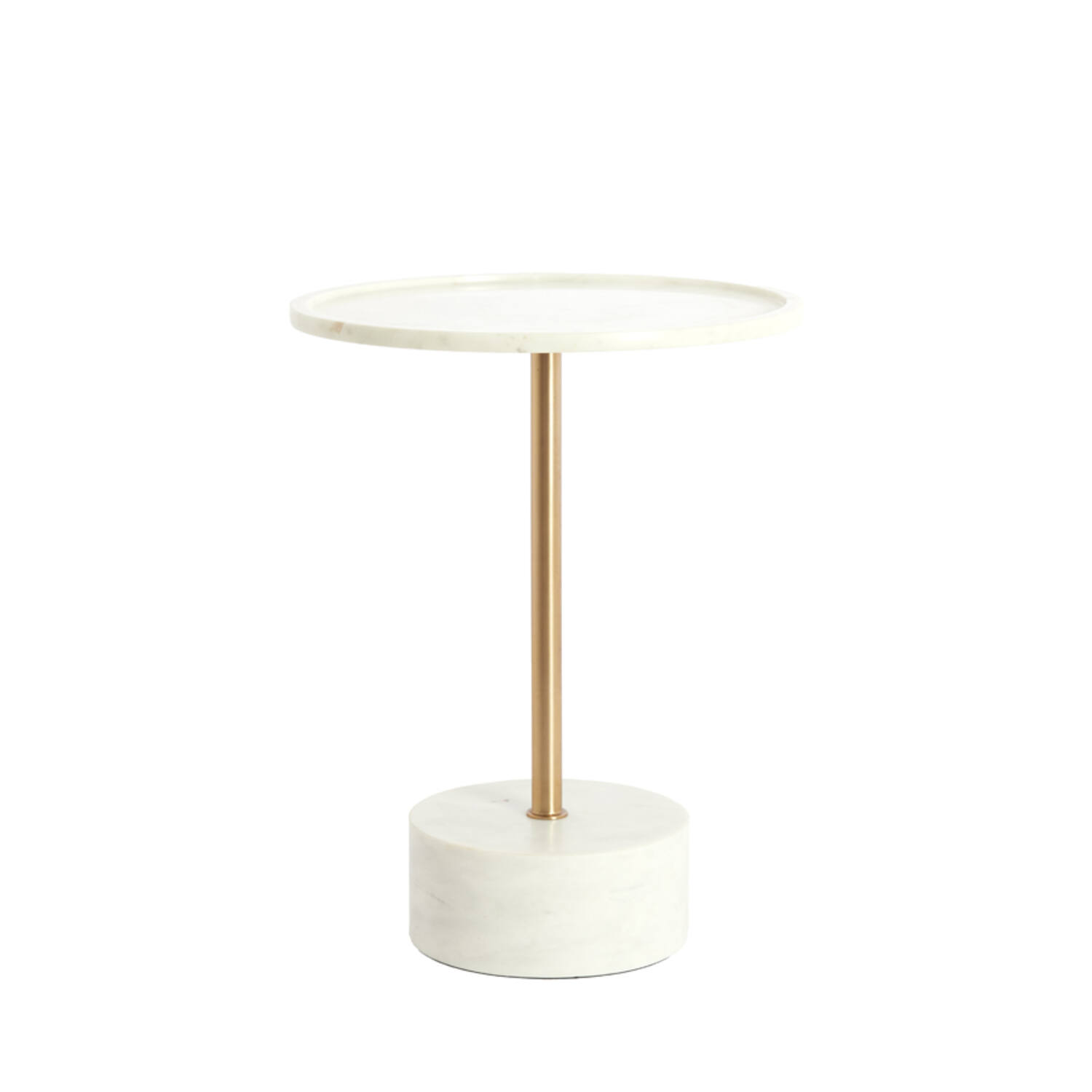 Side table Ø41x53 cm CIVITA marble white+antique bronze