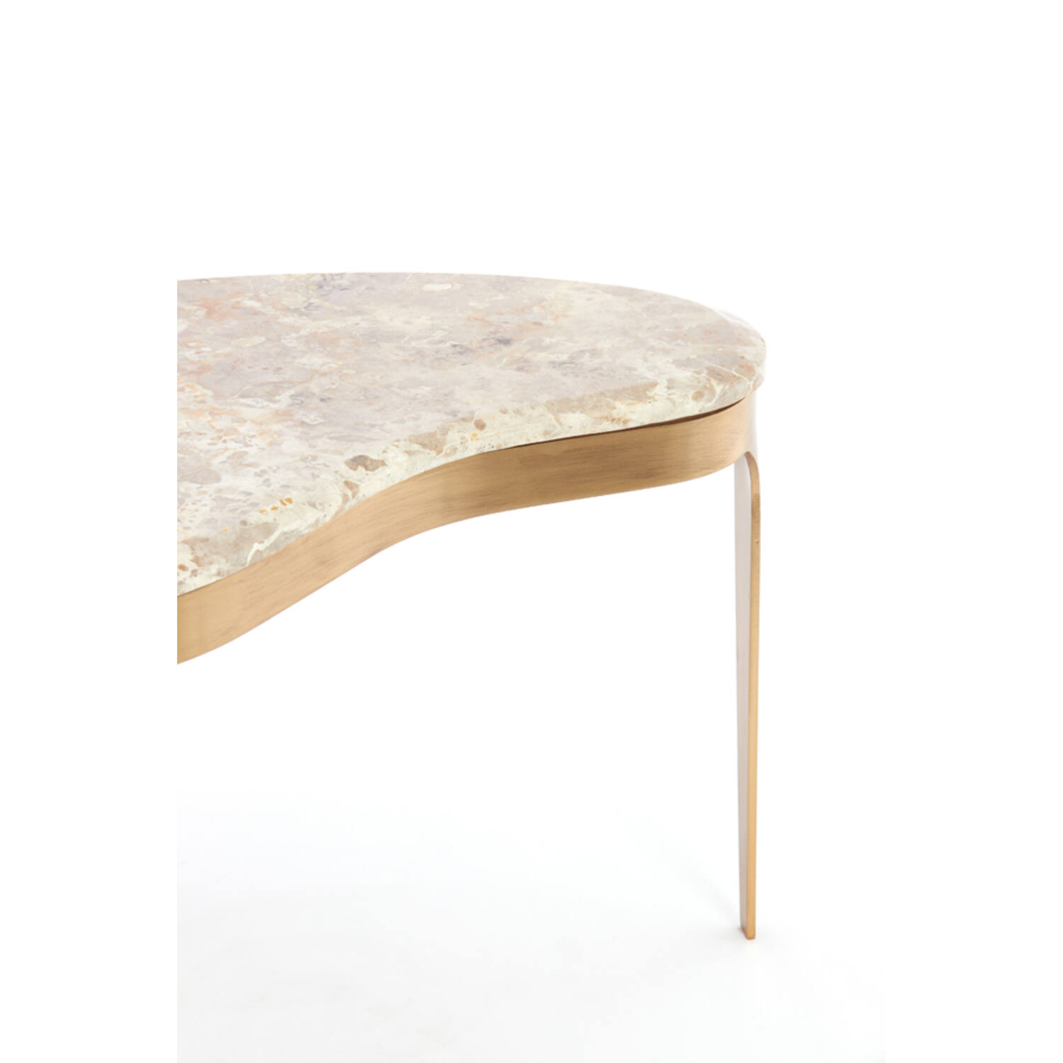 Coffee table 65x39x41 cm GIULIO marble taupe+antique bronze