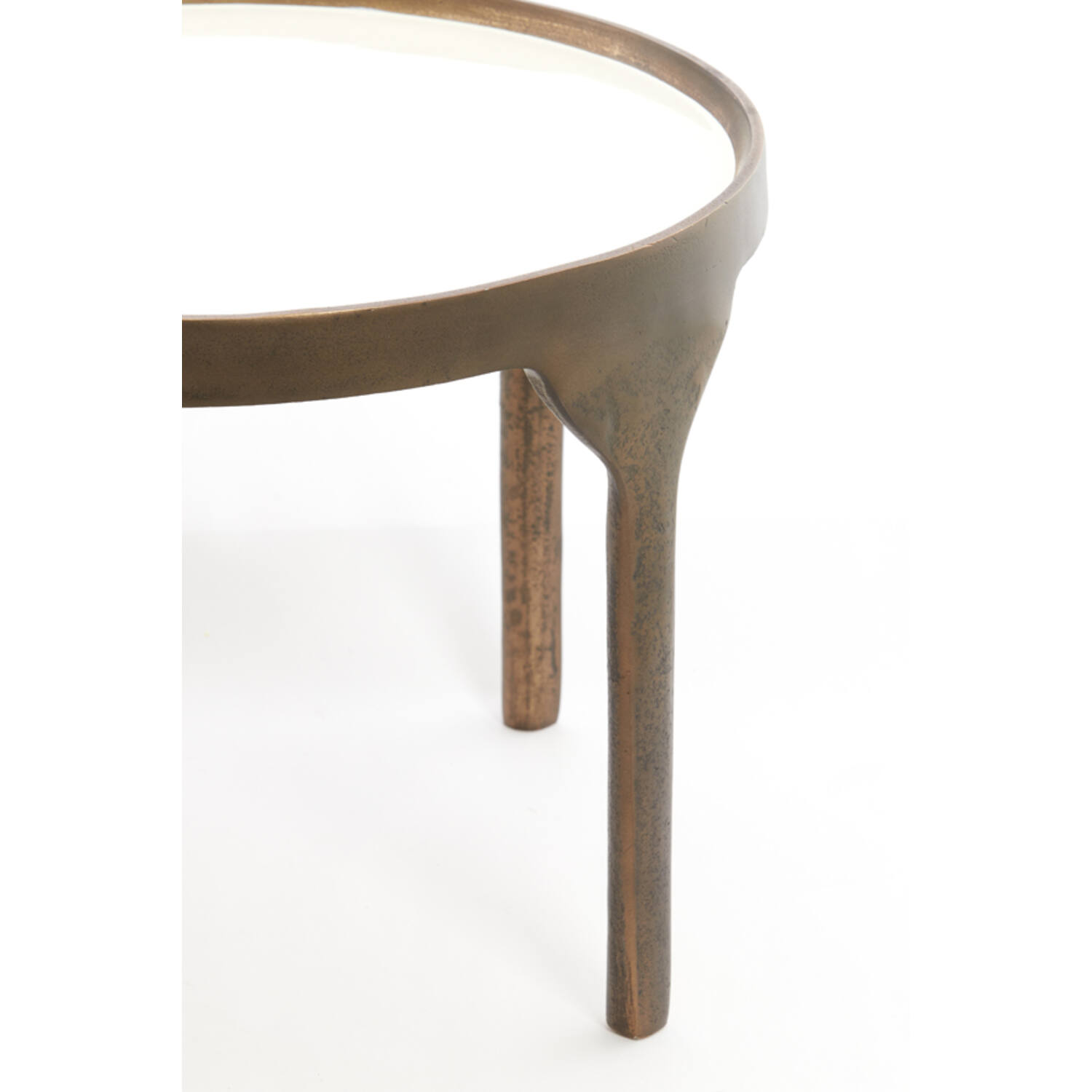 Salontafel S/2 max 85x85x42 cm ELI glans crème+antiek brons