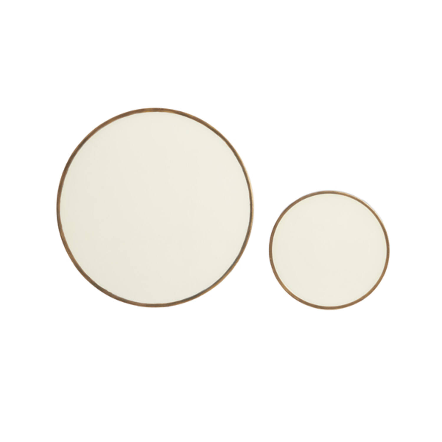 Salontafel S/2 max 85x85x42 cm ELI glans crème+antiek brons