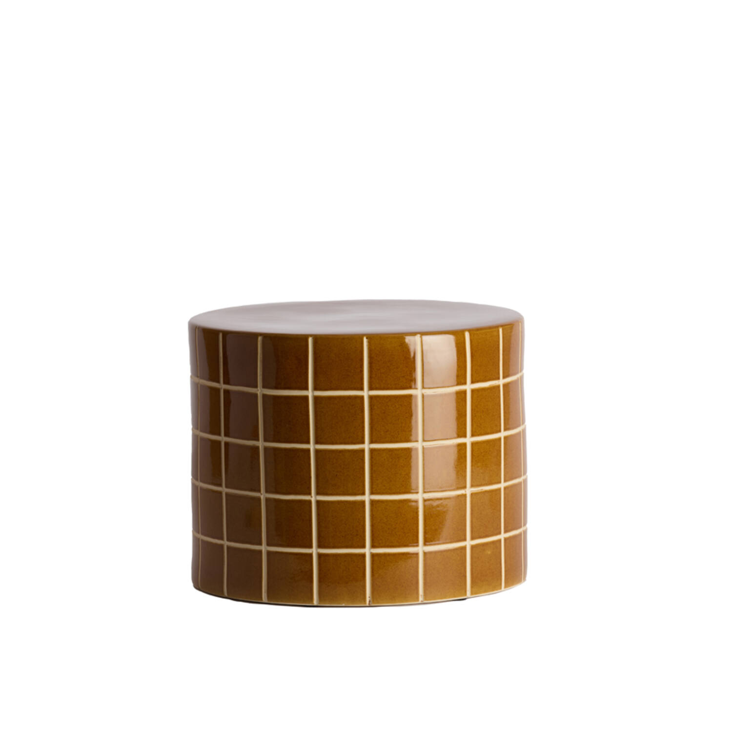 Side table Ø42x34 cm MAUCHO ceramics cognac+cream
