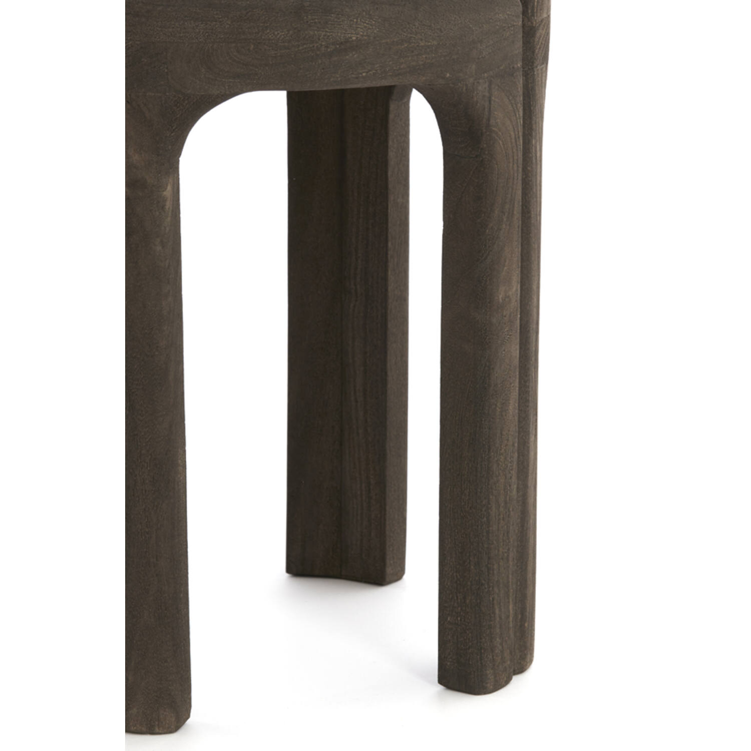 Bijzettafel Ø45x50 cm ALI hout grijs-d bruin+travertin zand