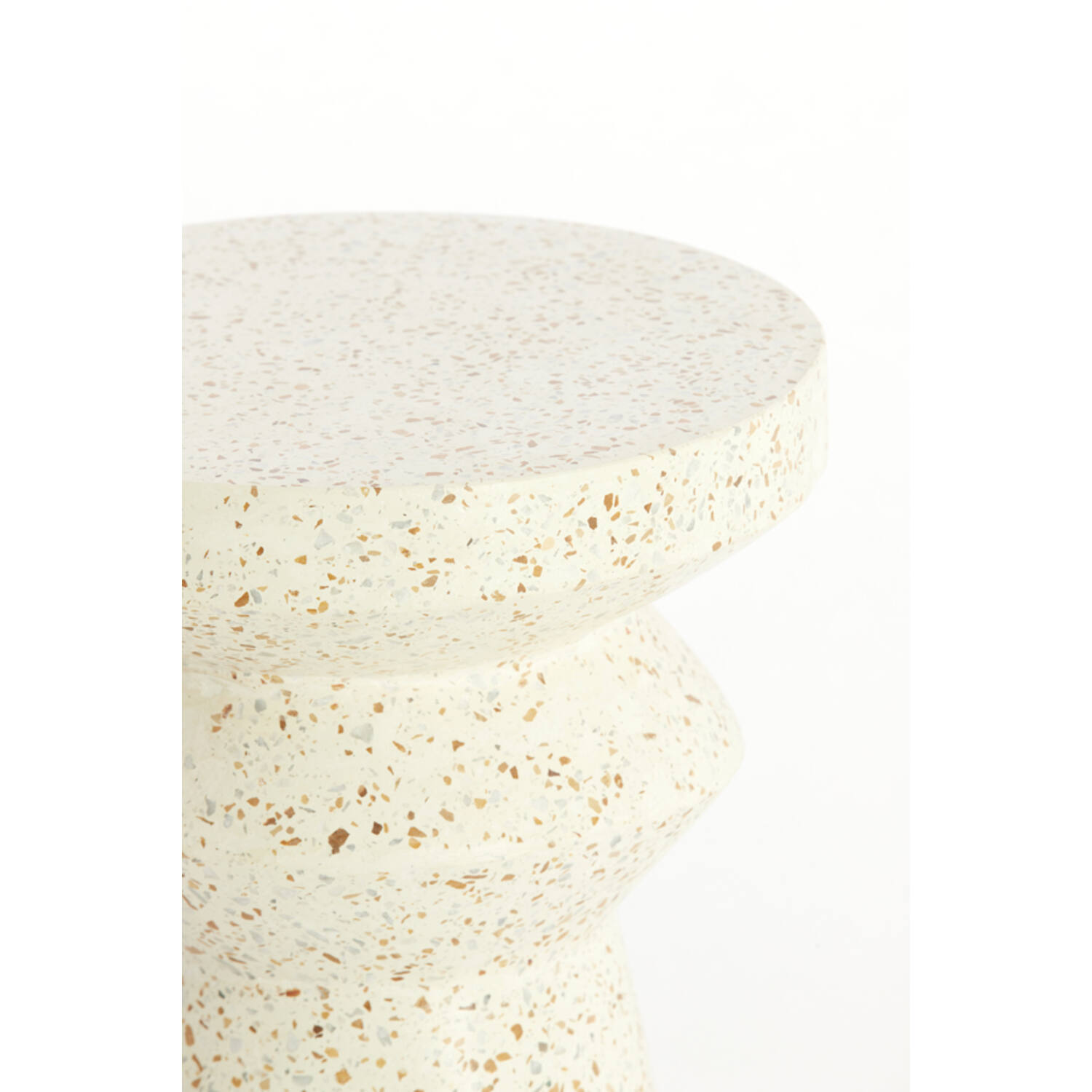 Bijzettafel Ø32x47 cm SELLA terrazzo crème