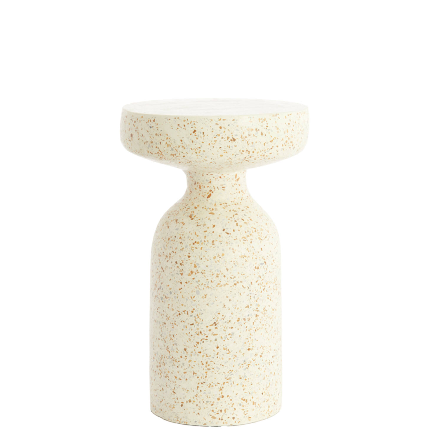 Bijzettafel Ø32x54 cm MORAVIT terrazzo crème