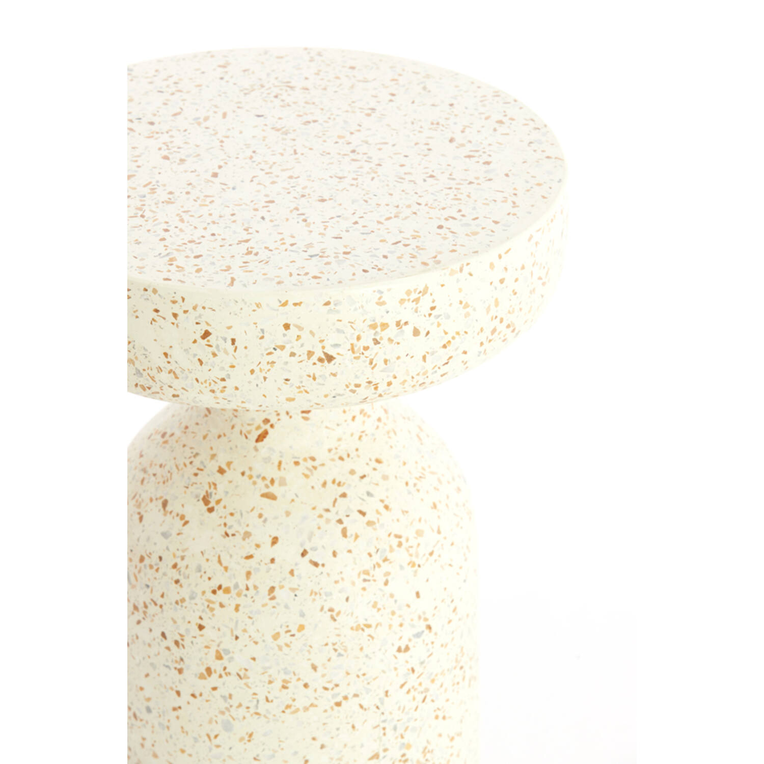 Bijzettafel Ø32x54 cm MORAVIT terrazzo crème