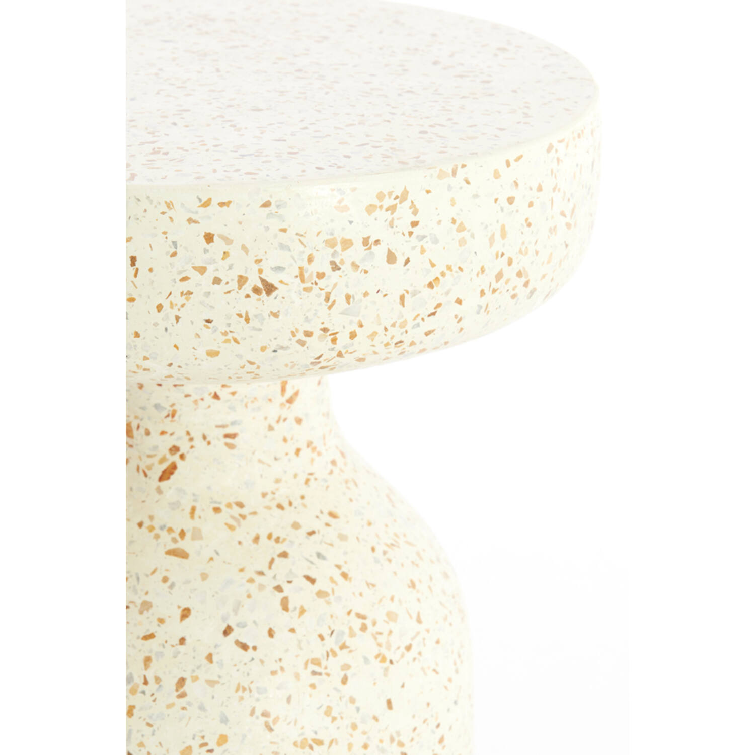 Bijzettafel Ø32x54 cm MORAVIT terrazzo crème