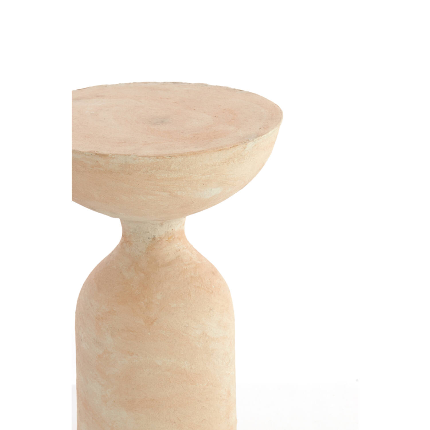 Bijzettafel Ø36x56 cm MURLA papier-maché beige