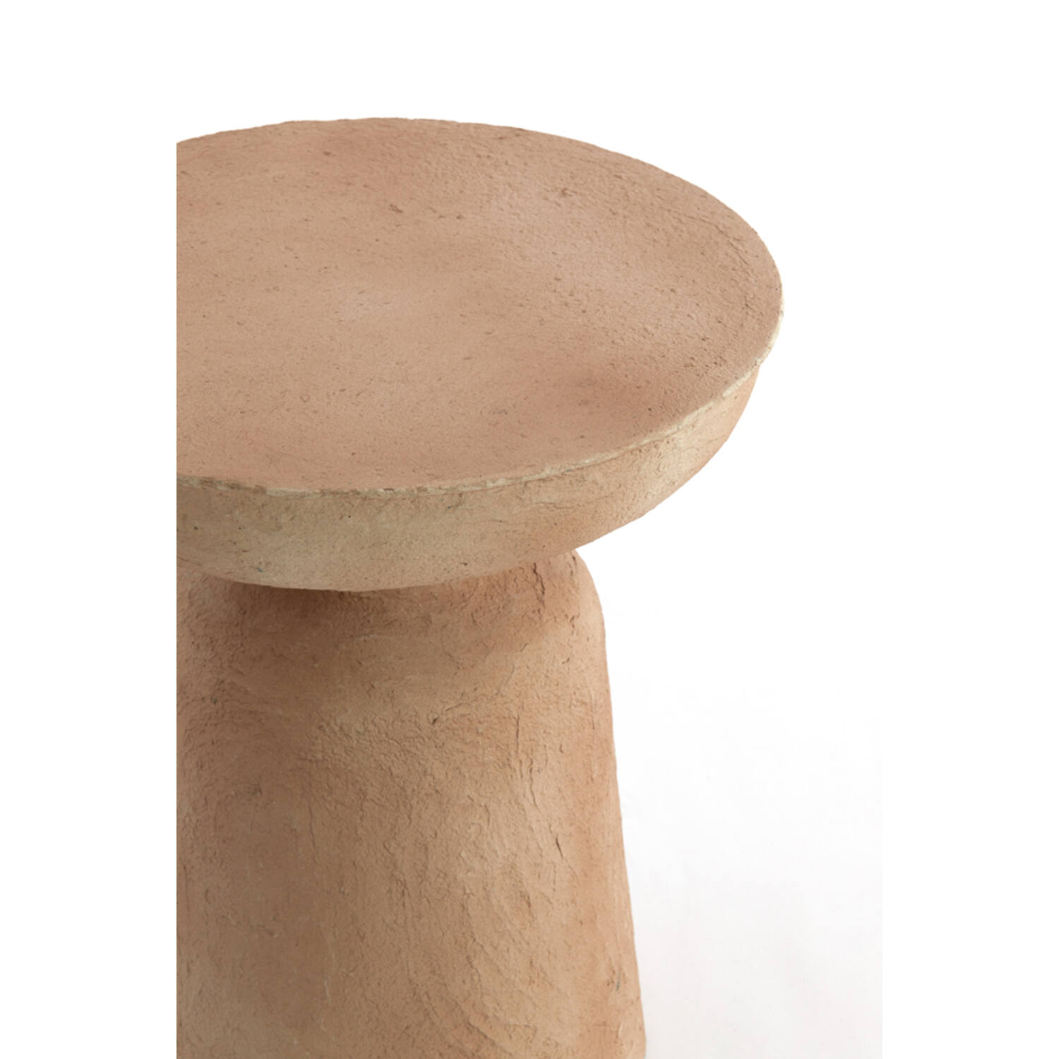 Side table Ø38x42 cm BENISSA papier mâché beige