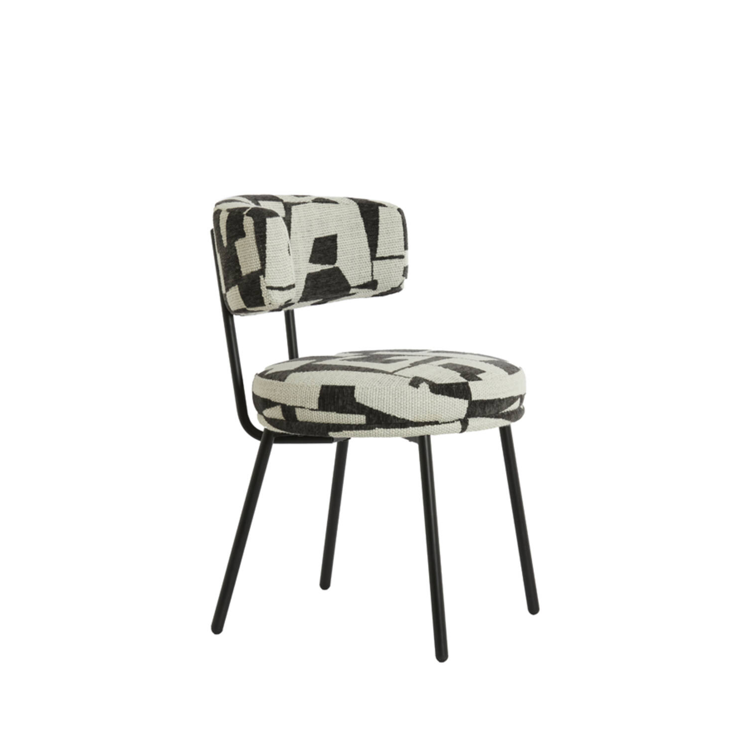 Dining chair 57x55x77 cm HARVIE cream-black+matt black