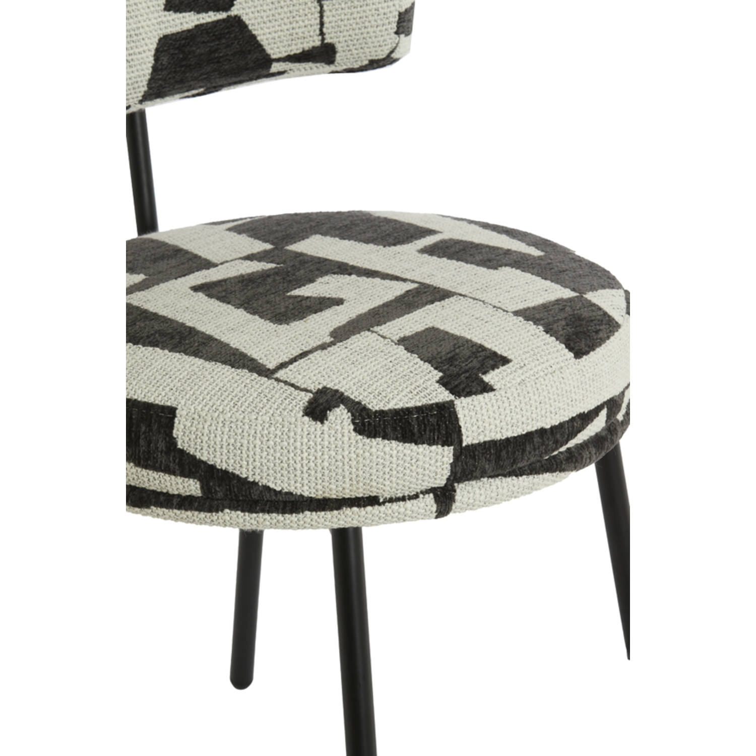 Dining chair 57x55x77 cm HARVIE cream-black+matt black