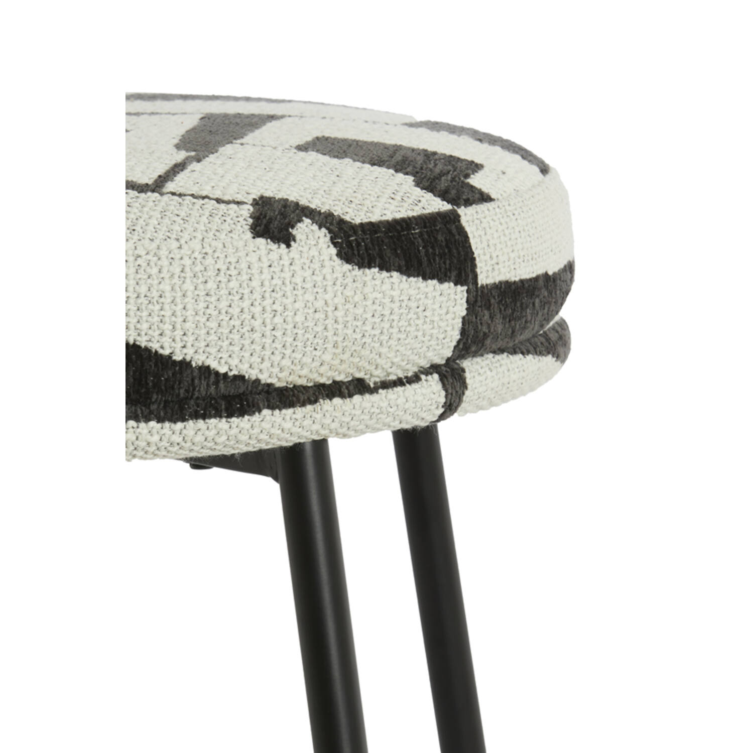 Dining chair 57x55x77 cm HARVIE cream-black+matt black