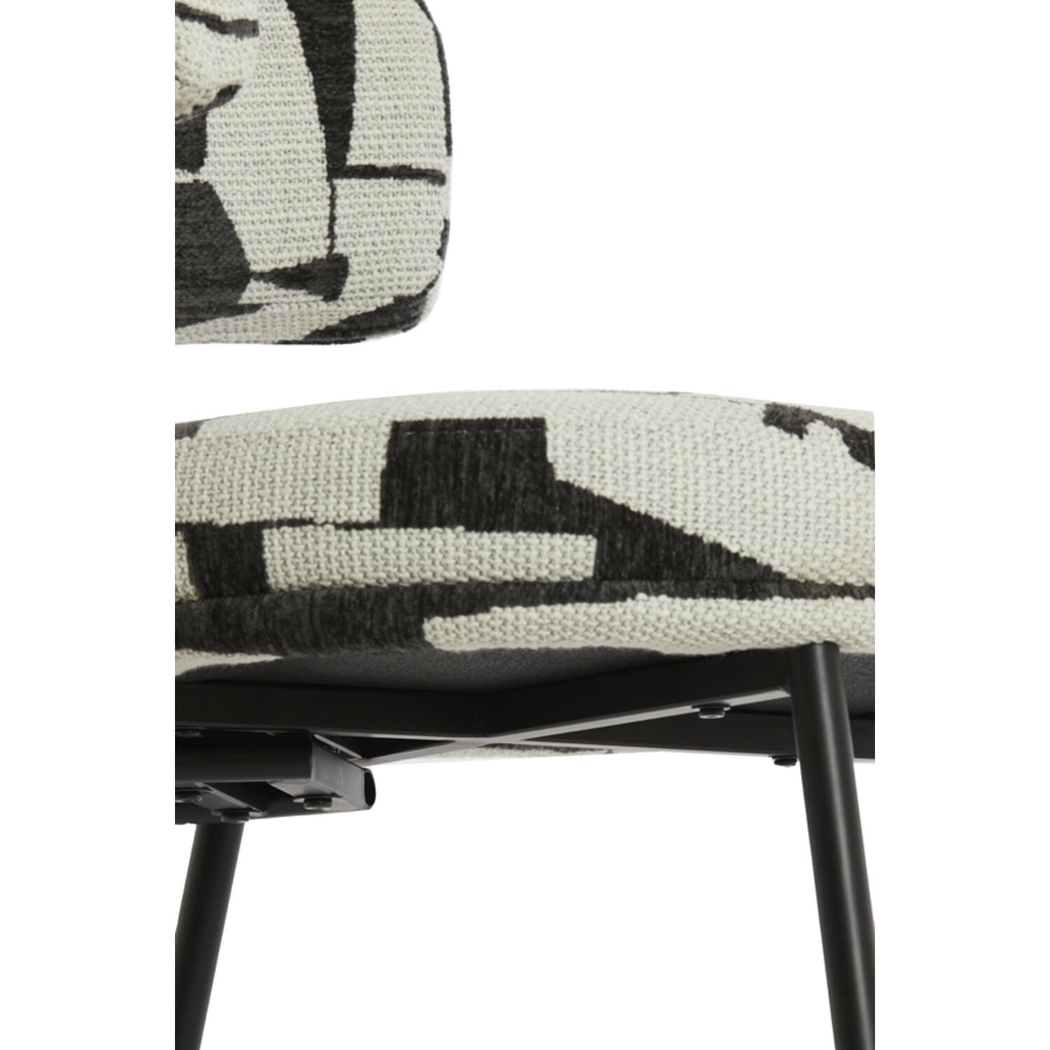 Dining chair 57x55x77 cm HARVIE cream-black+matt black