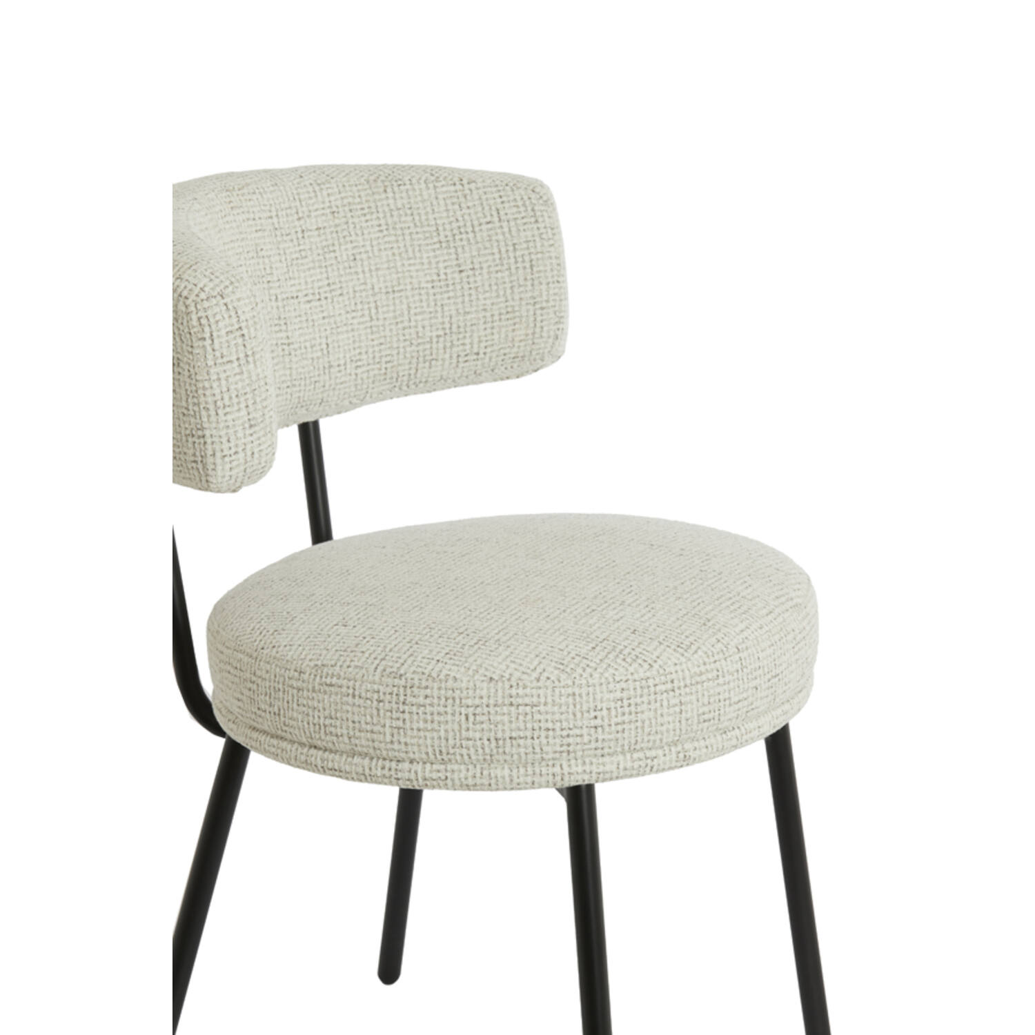Dining chair 57x55x77 cm HARVIE cream+matt black