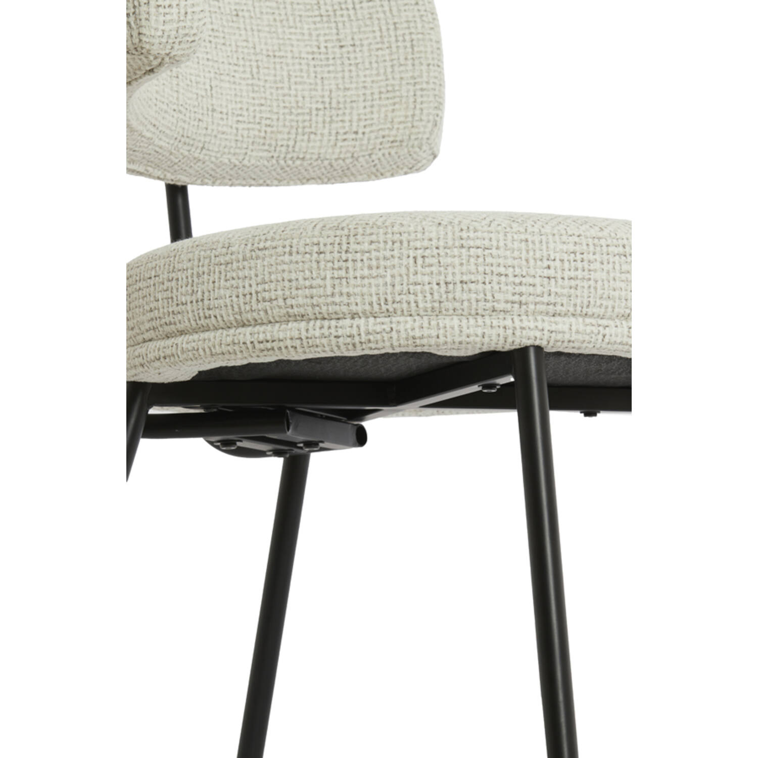 Dining chair 57x55x77 cm HARVIE cream+matt black