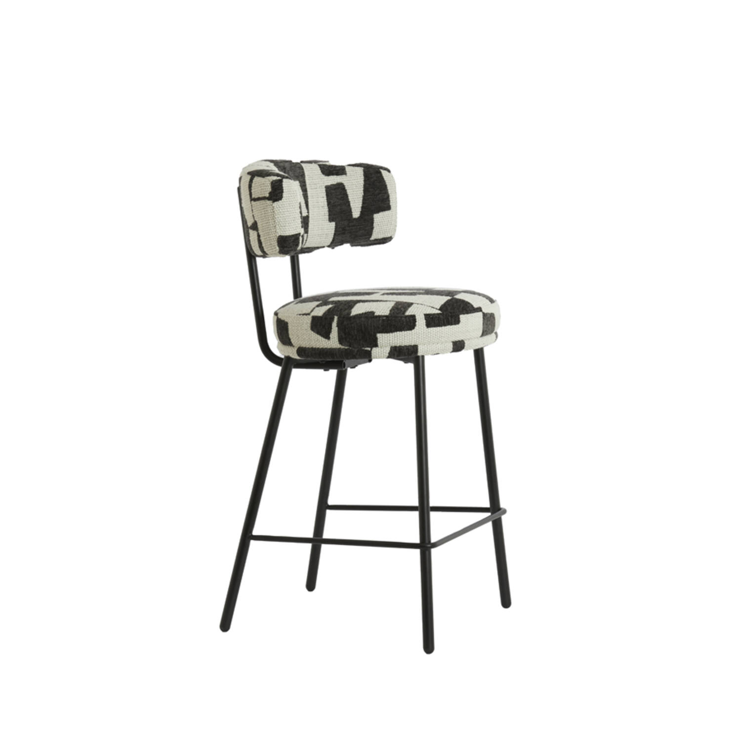 Bar chair 52,5x51x93 cm HARVIE cream-black+matt black