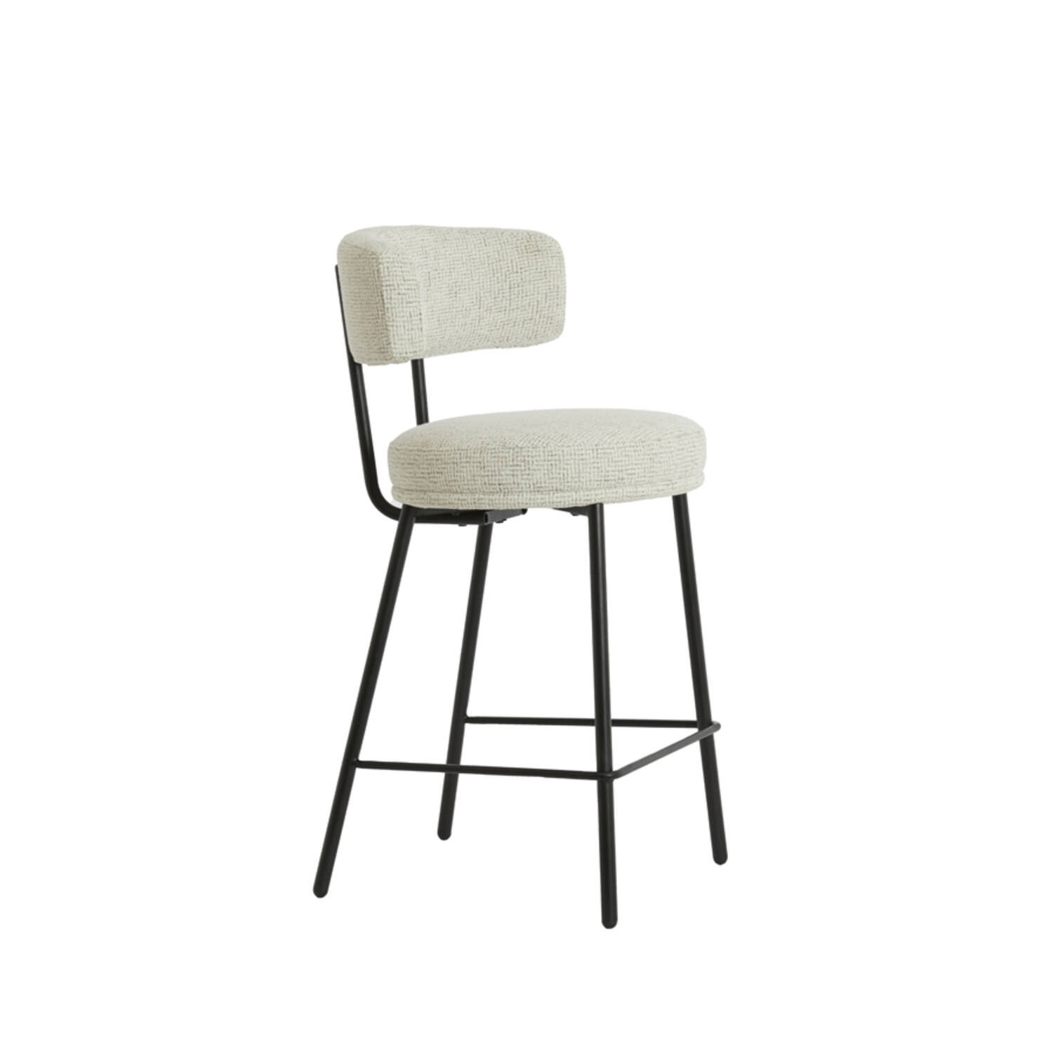 Bar chair 52,5x51x93 cm HARVIE cream+matt black