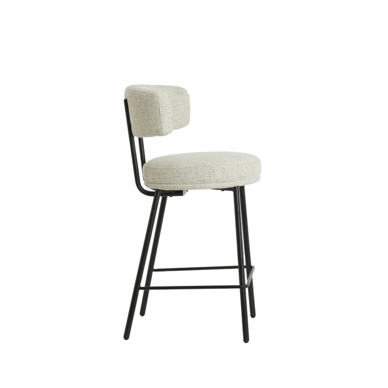 Bar chair 52,5x51x93 cm HARVIE cream+matt black